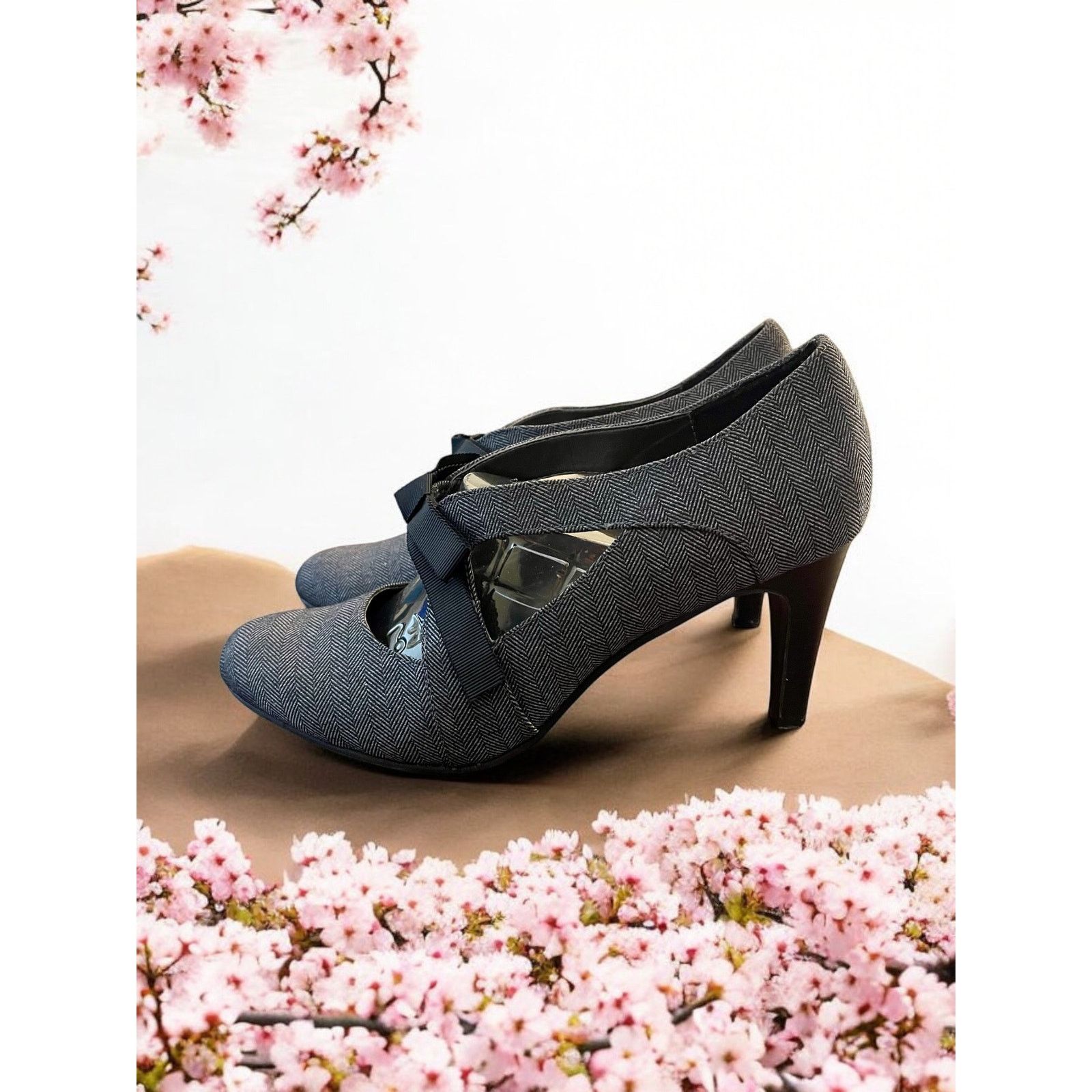 Unknown London Ann Marino Women's Mary Jane Shoes Heels Pumps Gray Size 10M Size US 10 / IT 40 - 4 Thumbnail