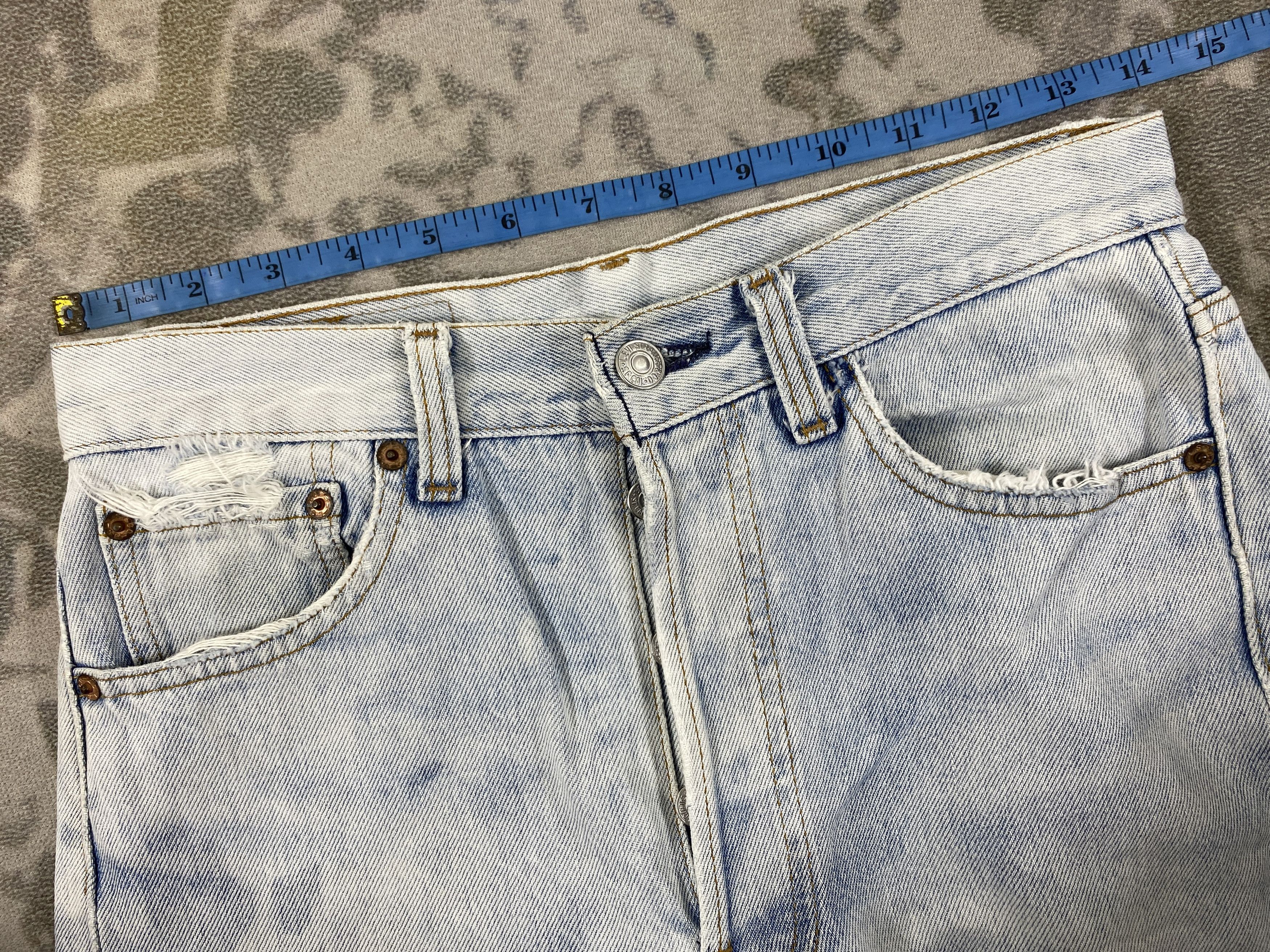 Levi's 90s Distressed Blue Vintage Levi's 501 Jeans 28x27.5- JN3916 Size US 28 / EU 44 - 5 Thumbnail