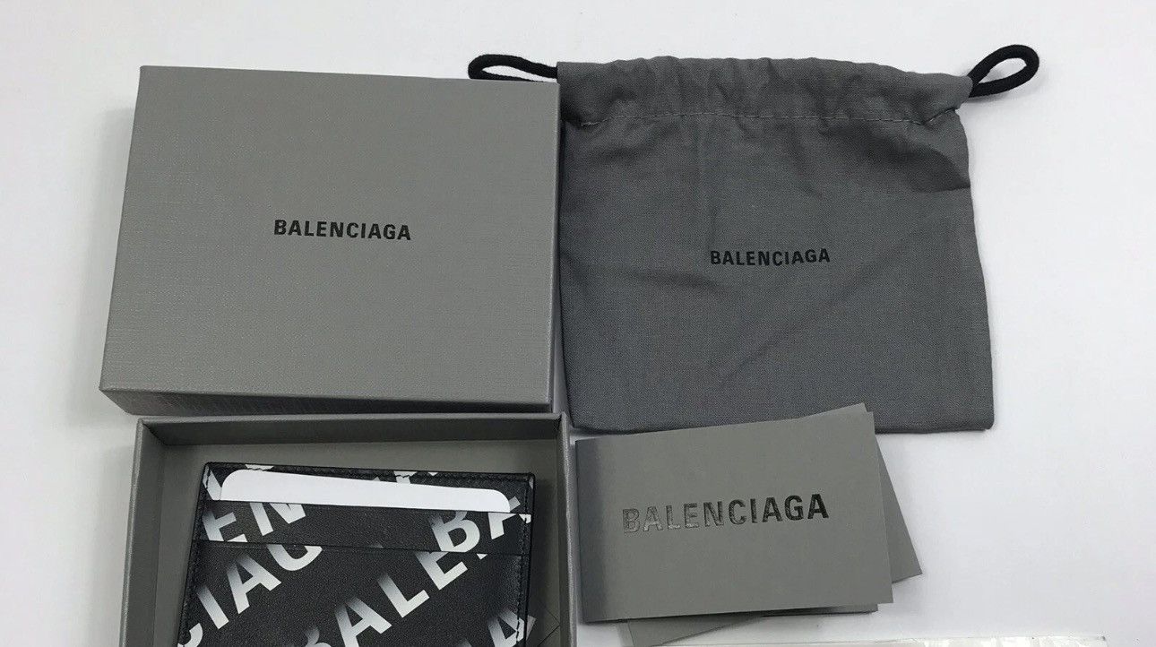 Balenciaga Black Gradient Logo Card Holder Size ONE SIZE - 6 Thumbnail