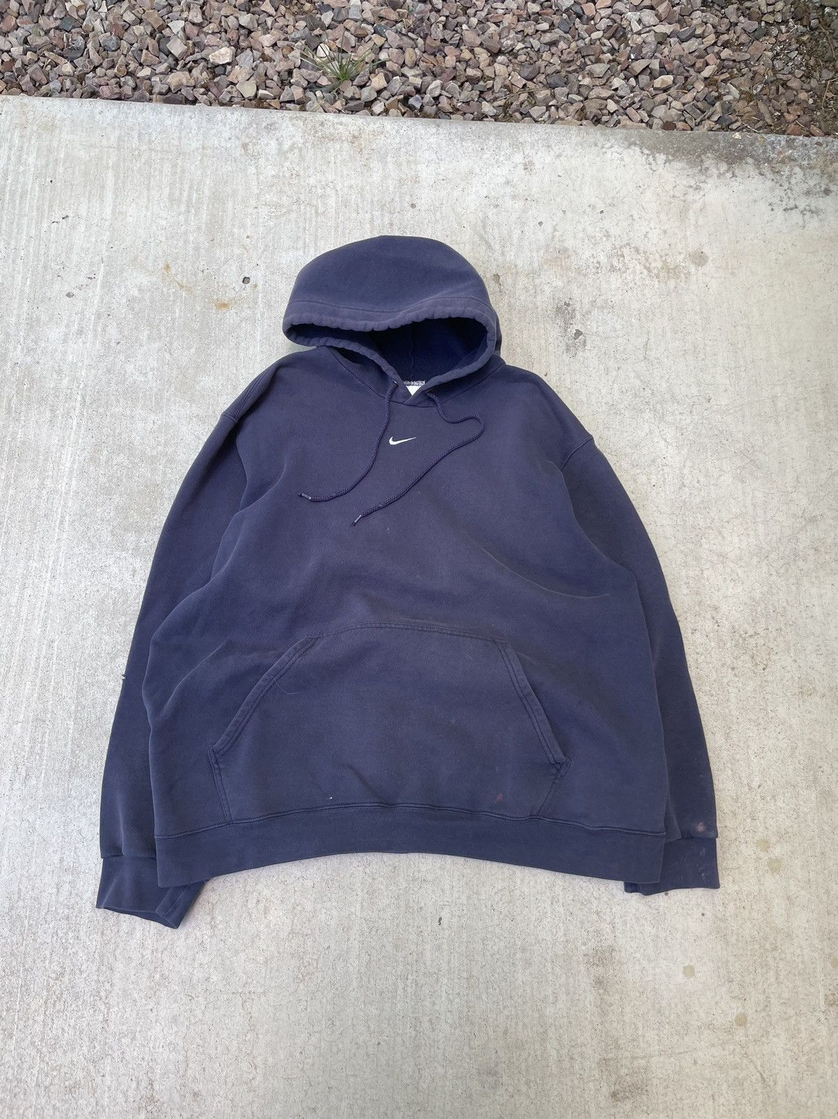 image of Y2K Nike Center Swoosh Hoodie in Navy, Men's (Size XL)