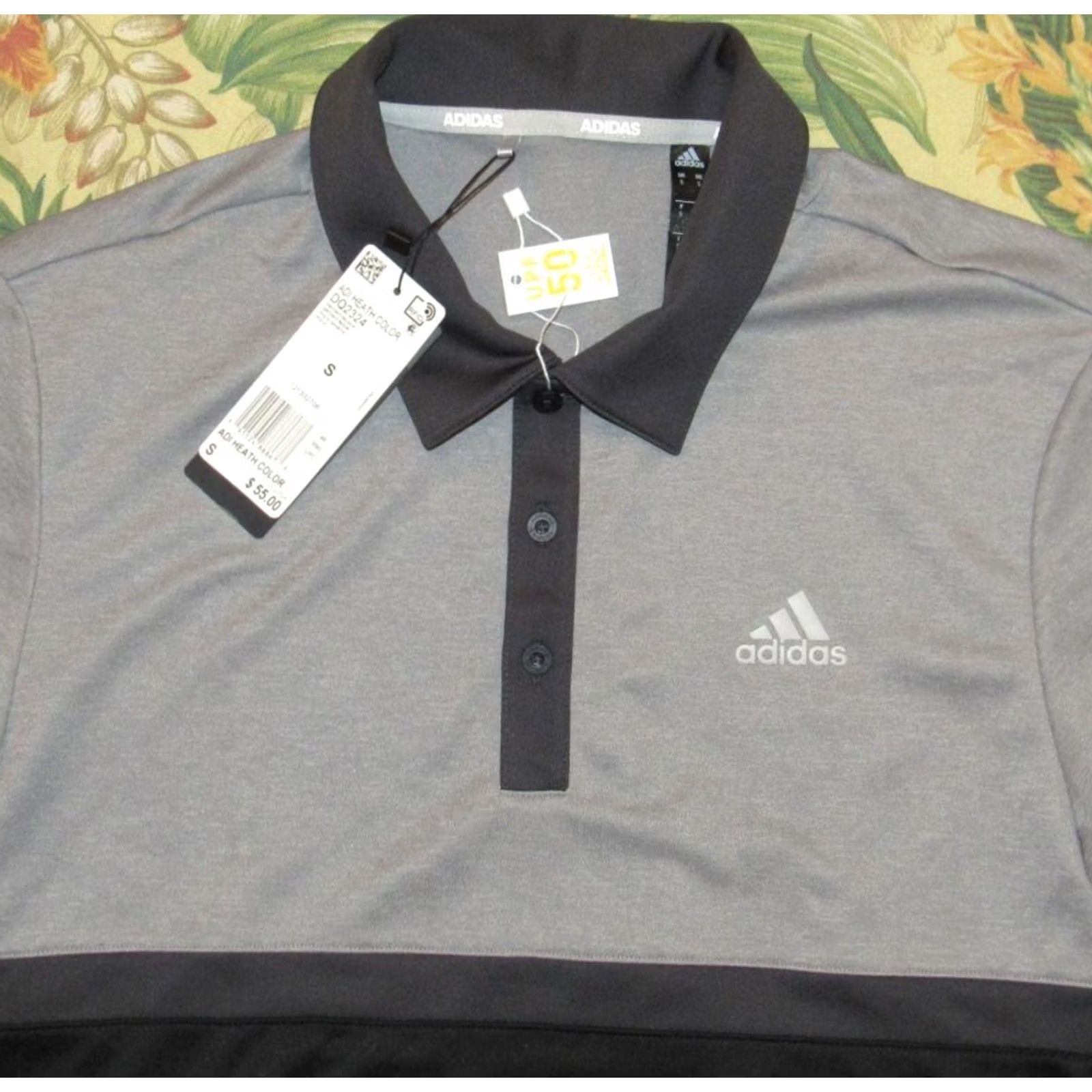 Adidas ADIDAS Black Grey Short Sleeve Polo Shirt Small NWT Size US S / EU 44-46 / 1 - 2 Thumbnail