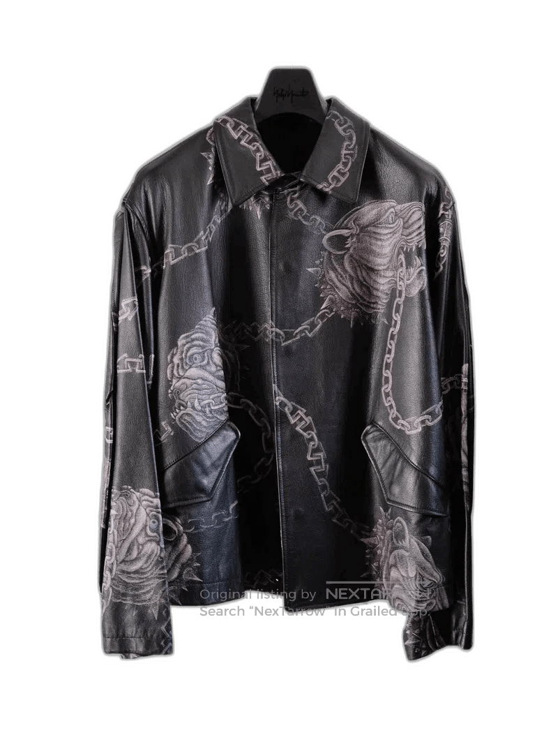 Yohji Yamamoto yohji yamamoto graphic leather jacket. Size US L / EU 52-54 / 3 - 1 Thumbnail