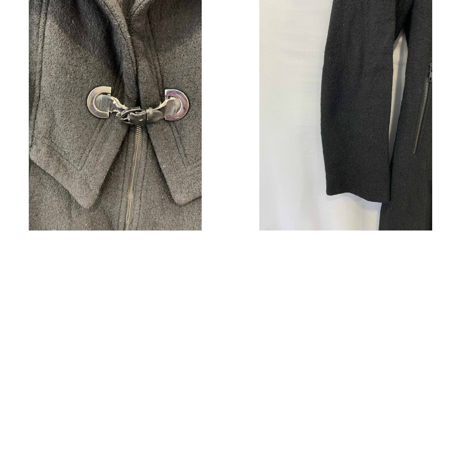 Vintage Soia & Kyo Women’s Wool Blend Coat Jacket Zip Front Funnel Neck Size M Black Womens Coat Size M / US 6-8 / IT 42-44 - 10 Thumbnail