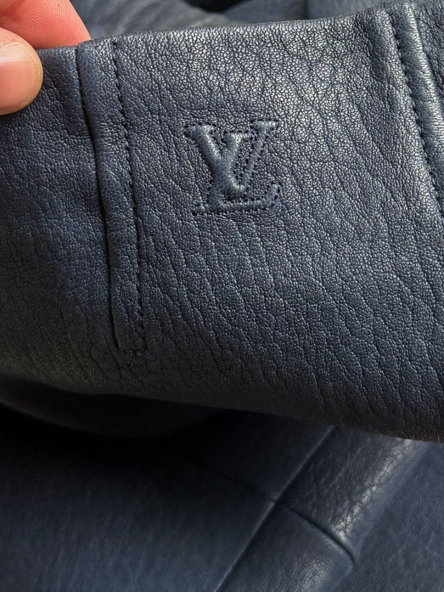 Louis Vuitton Louis Vuitton 2013 Navy Blue Lambskin Leather Leggings Size 27" / US 4 / IT 40 - 8 Thumbnail