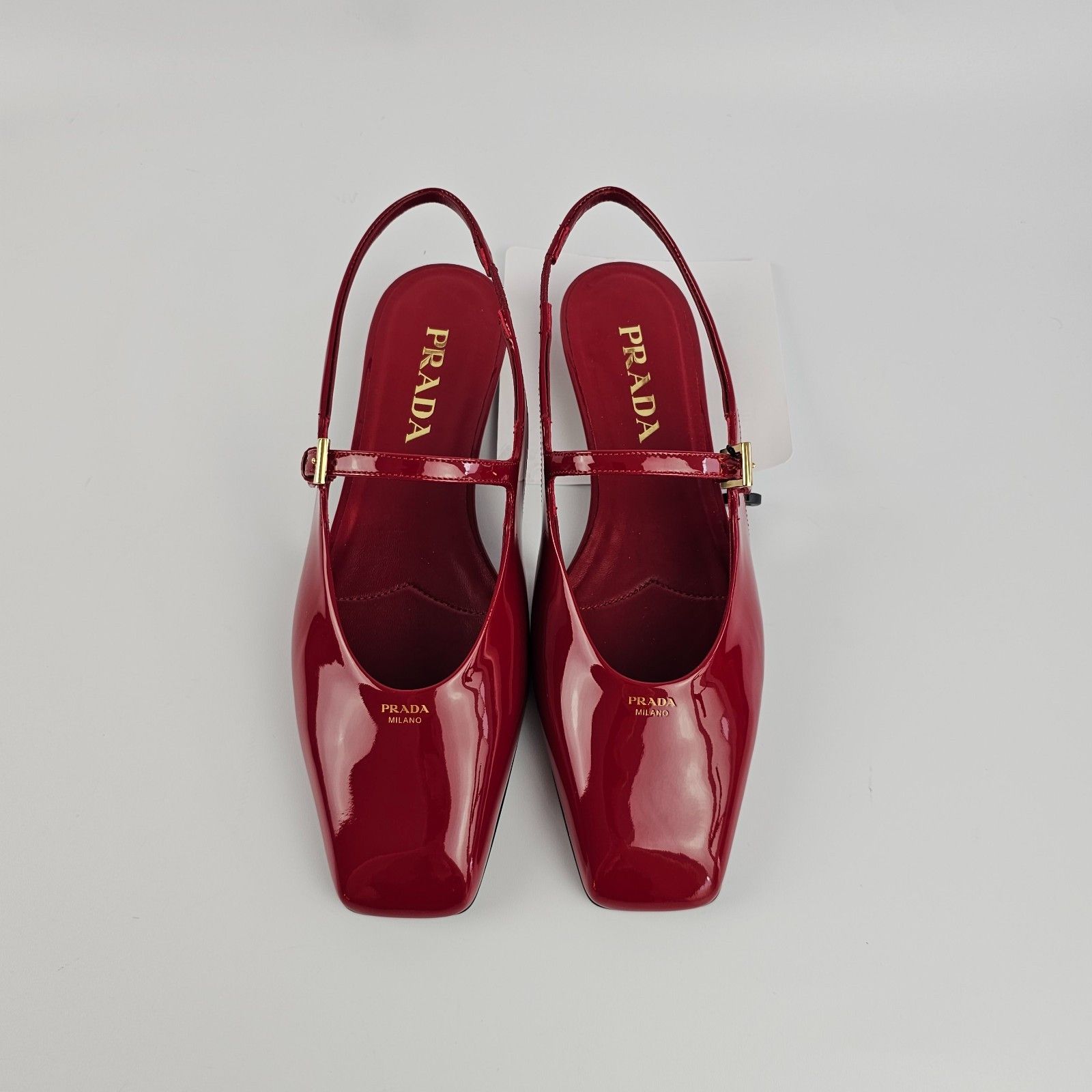 Prada PRADA Red Patent Leather Slingback Ballerinas New Size US 9 / IT 39 - 4 Thumbnail