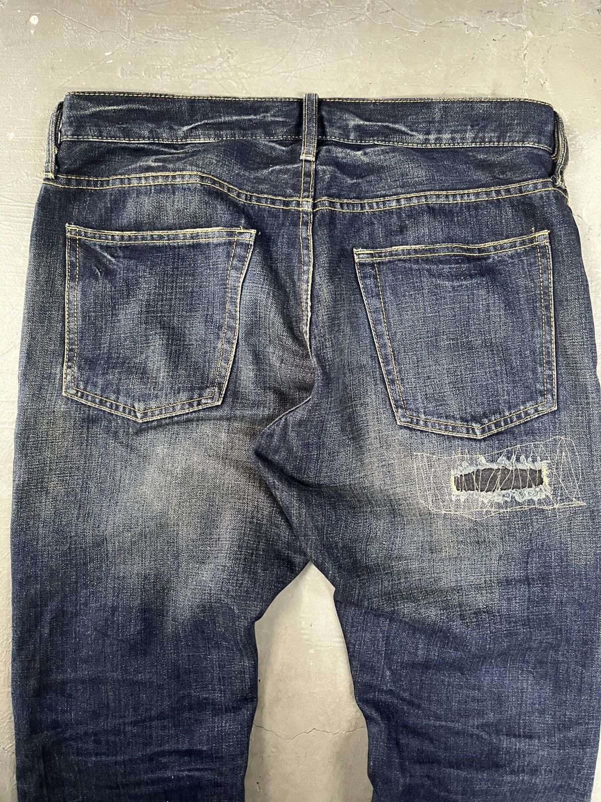 Japanese Brand Distressed Back Number Boro Sashiko Style Patchwork Capri Size US 34 / EU 50 - 13 Thumbnail