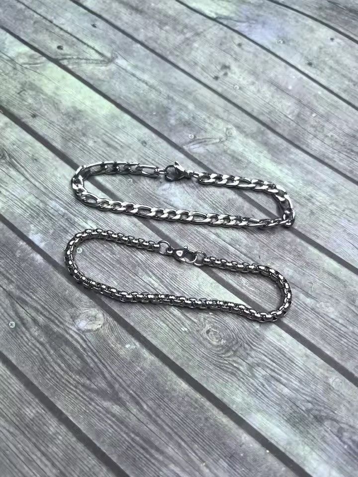 Japanese Brand 21 cm 2pcs/set Men's Chain Bracelets Size ONE SIZE - 5 Thumbnail