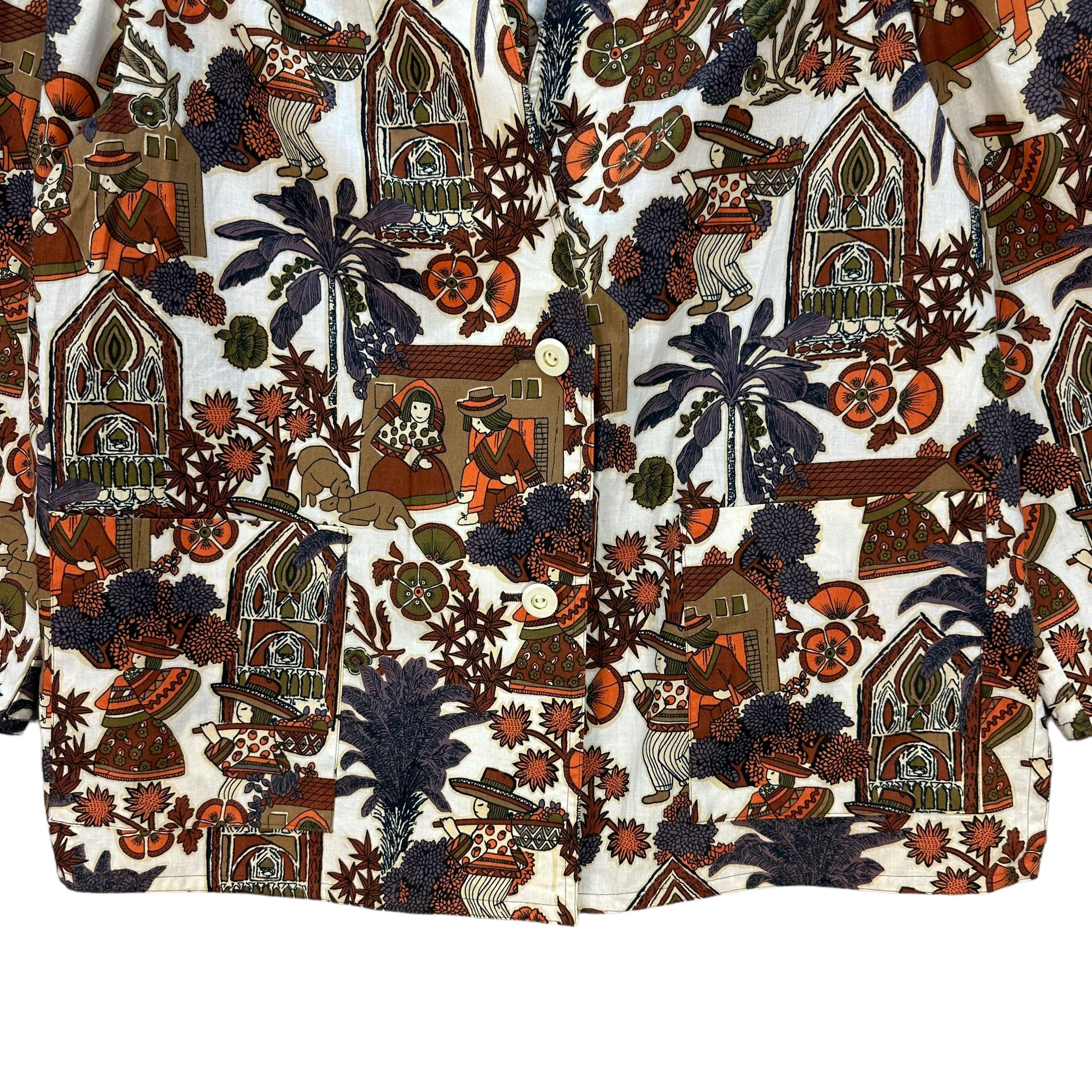 Japanese Brand SUN BOCO MOTIF DESIGN FULLPRINT CASUAL JACKET #8998-46 Size L / US 10 / IT 46 - 3 Thumbnail