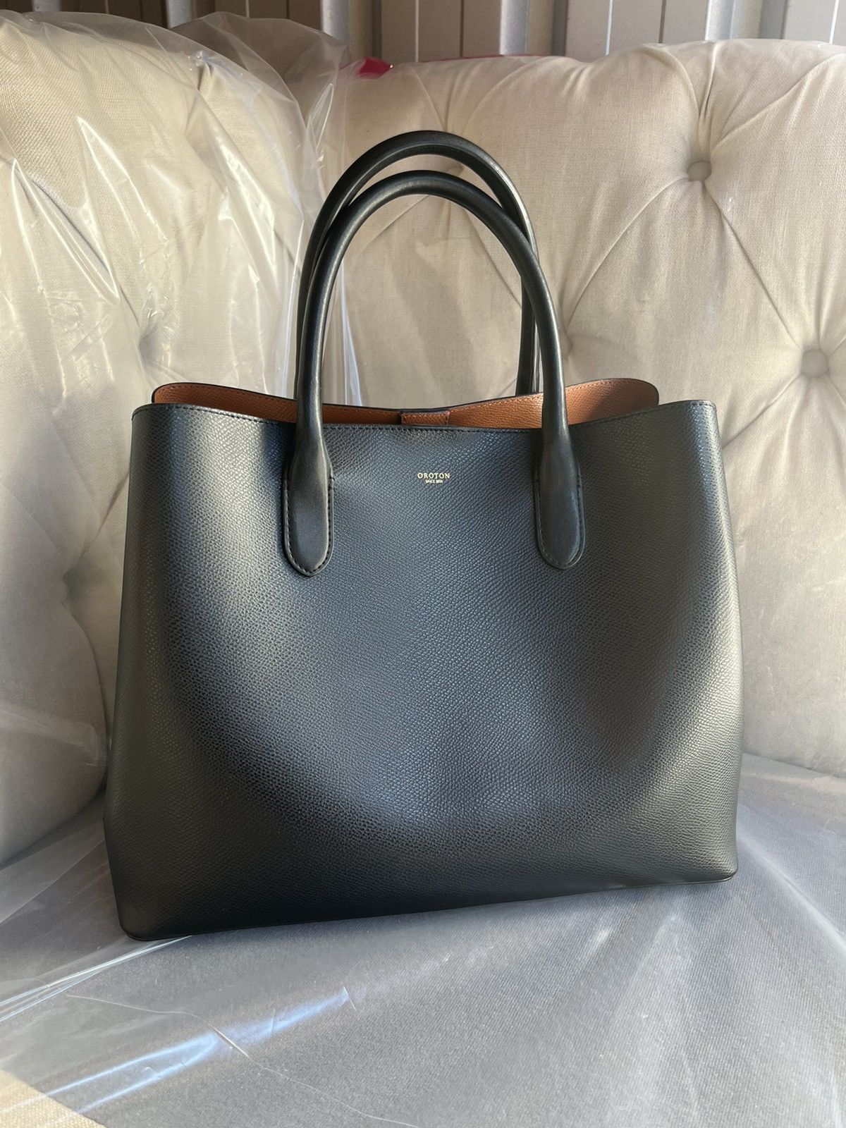 image of Furla Black Oroton Handbag, Women's