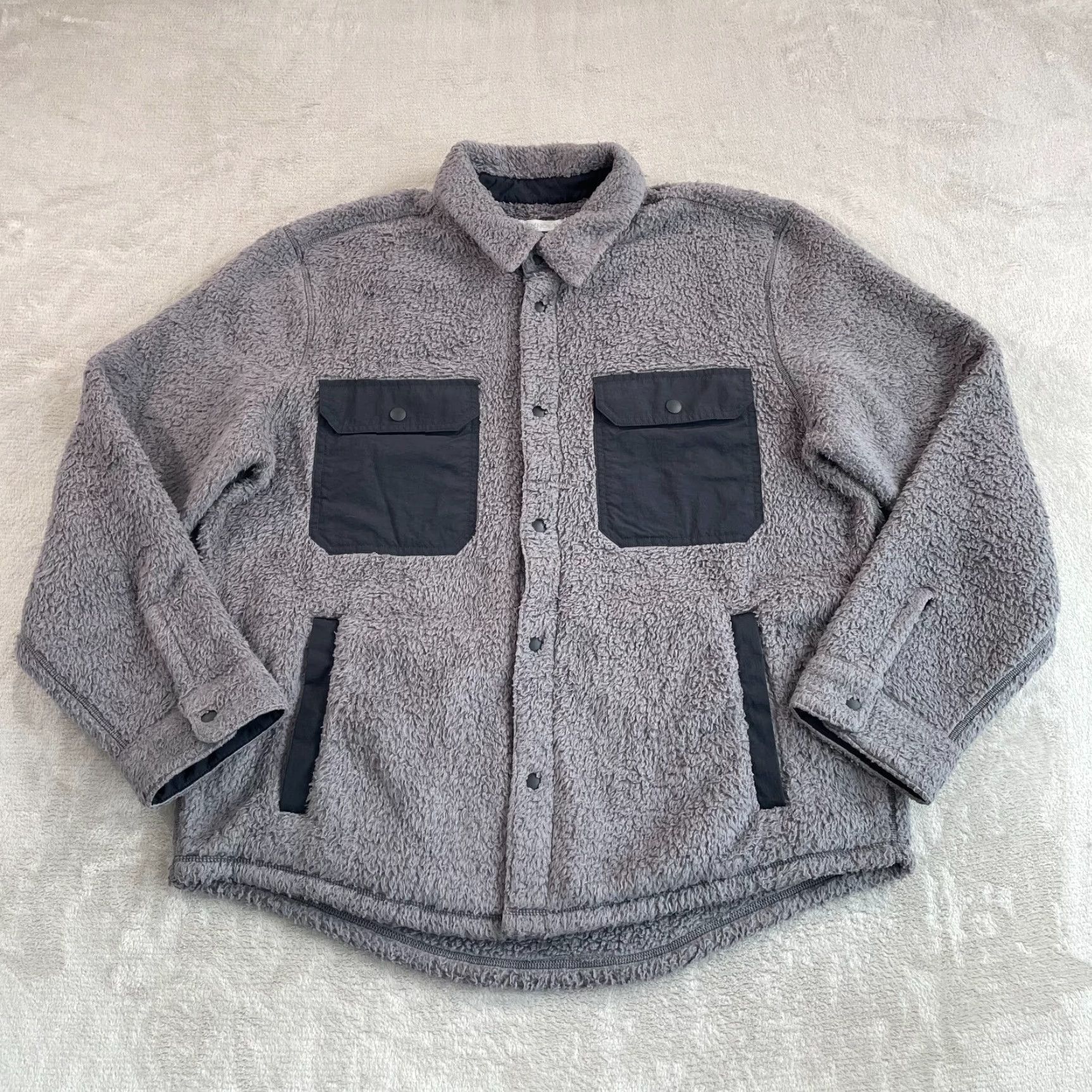 Outerknown Outerknown Skyline Shirt Jacket Men XL Grey Fleece Sherpa Snap Up Long Sleeve Size US XL / EU 56 / 4 - 4 Thumbnail