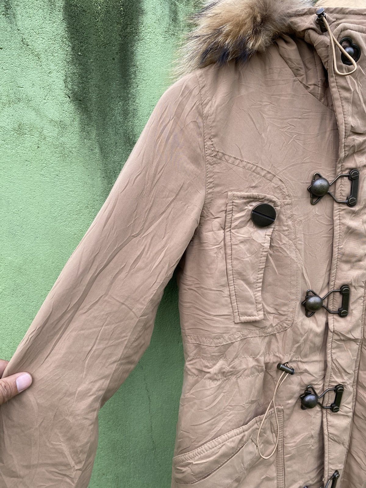 SLY Sly Tan Fur Hood Parka Jacket Heavy Winter Military Style Size ONE SIZE - 4 Thumbnail