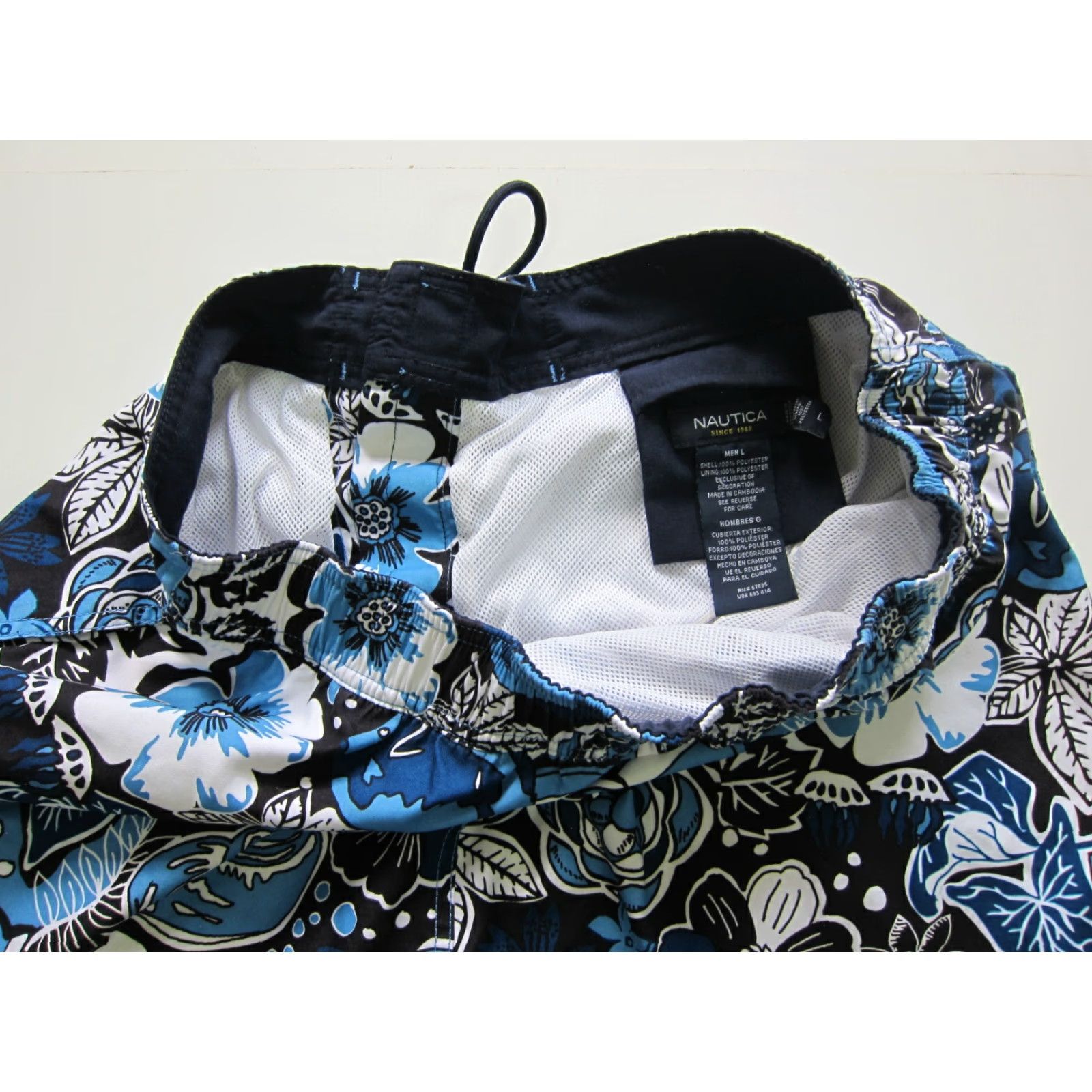 Nautica Nautica Blue Hawaiian Floral Lined Swim Beach Board Shorts Men Size Large Size US 33 - 7 Thumbnail