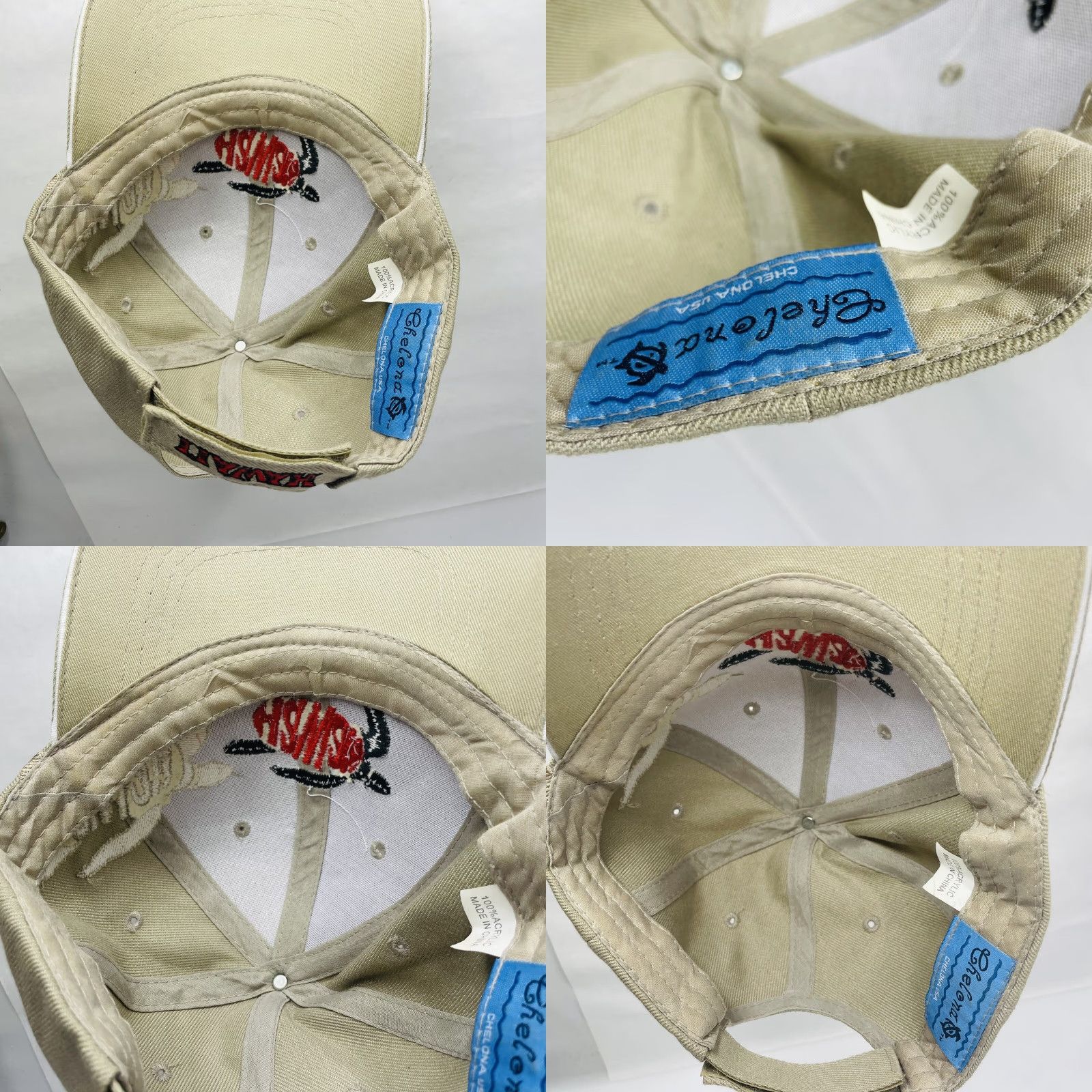 Vintage Chelona Hawaii Khaki Strapback Hat Embroidered Black & Red Sea Turtle Baseball Cap Unisex Adults Adjustable Khaki Hawaiian Sea Turtle Hat Size ONE SIZE - 8 Thumbnail