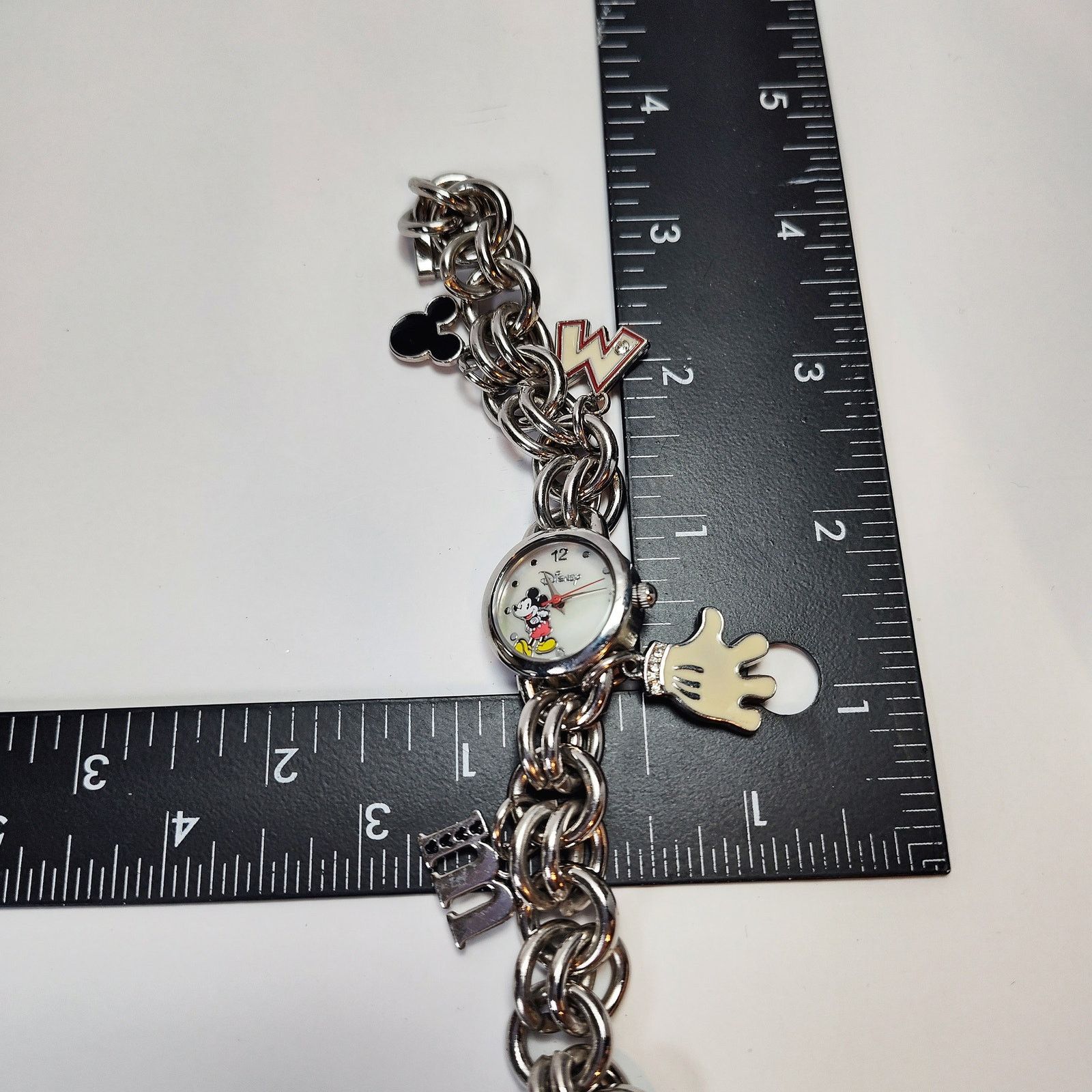 Disney Disney Mickey Mouse Charm Bracelet Watch Silver Glove Dangle Size ONE SIZE - 6 Thumbnail