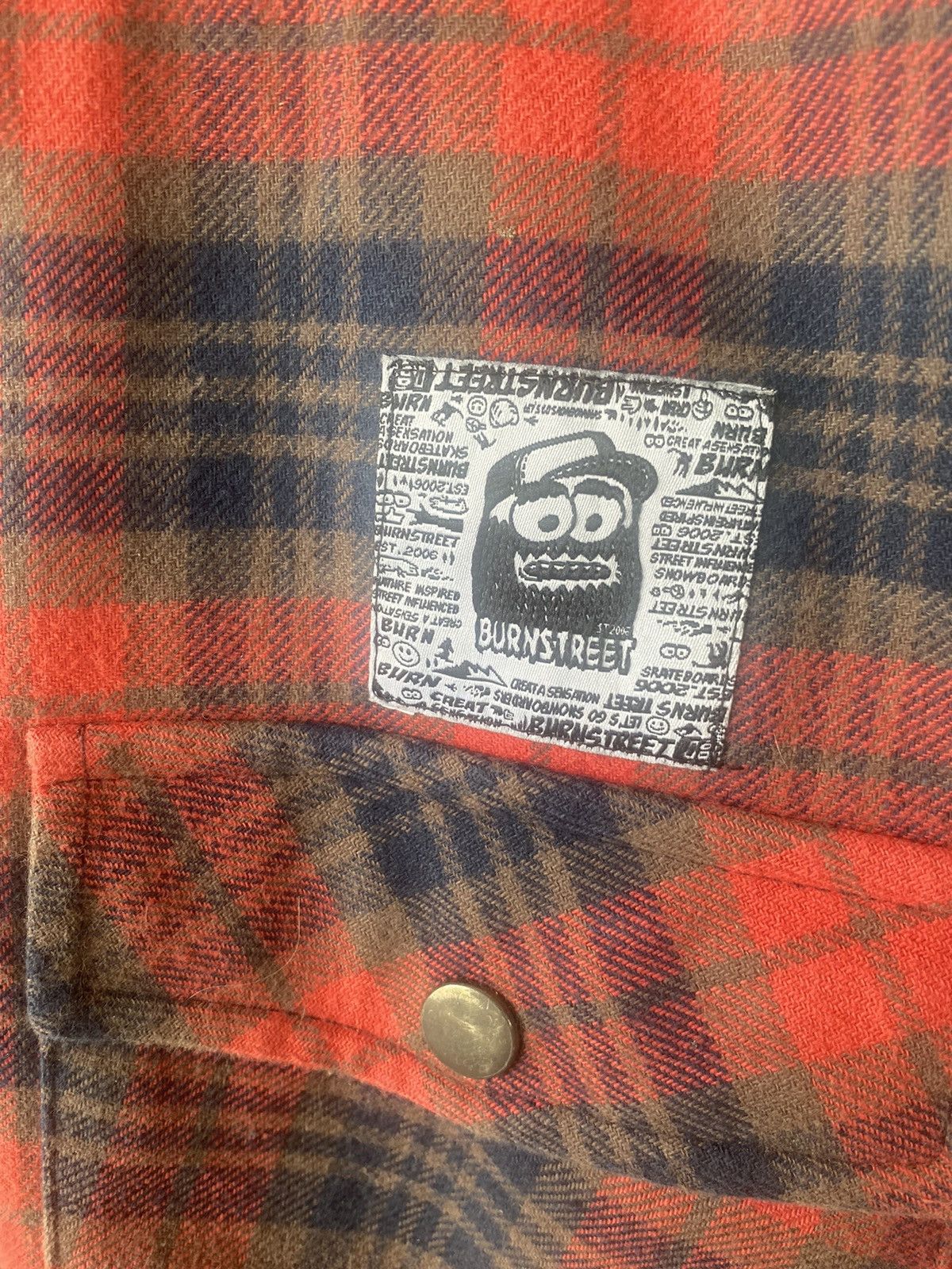 Vintage Burnstreet Snowboards Button Up Shirt Flannel Size US L / EU 52-54 / 3 - 3 Thumbnail