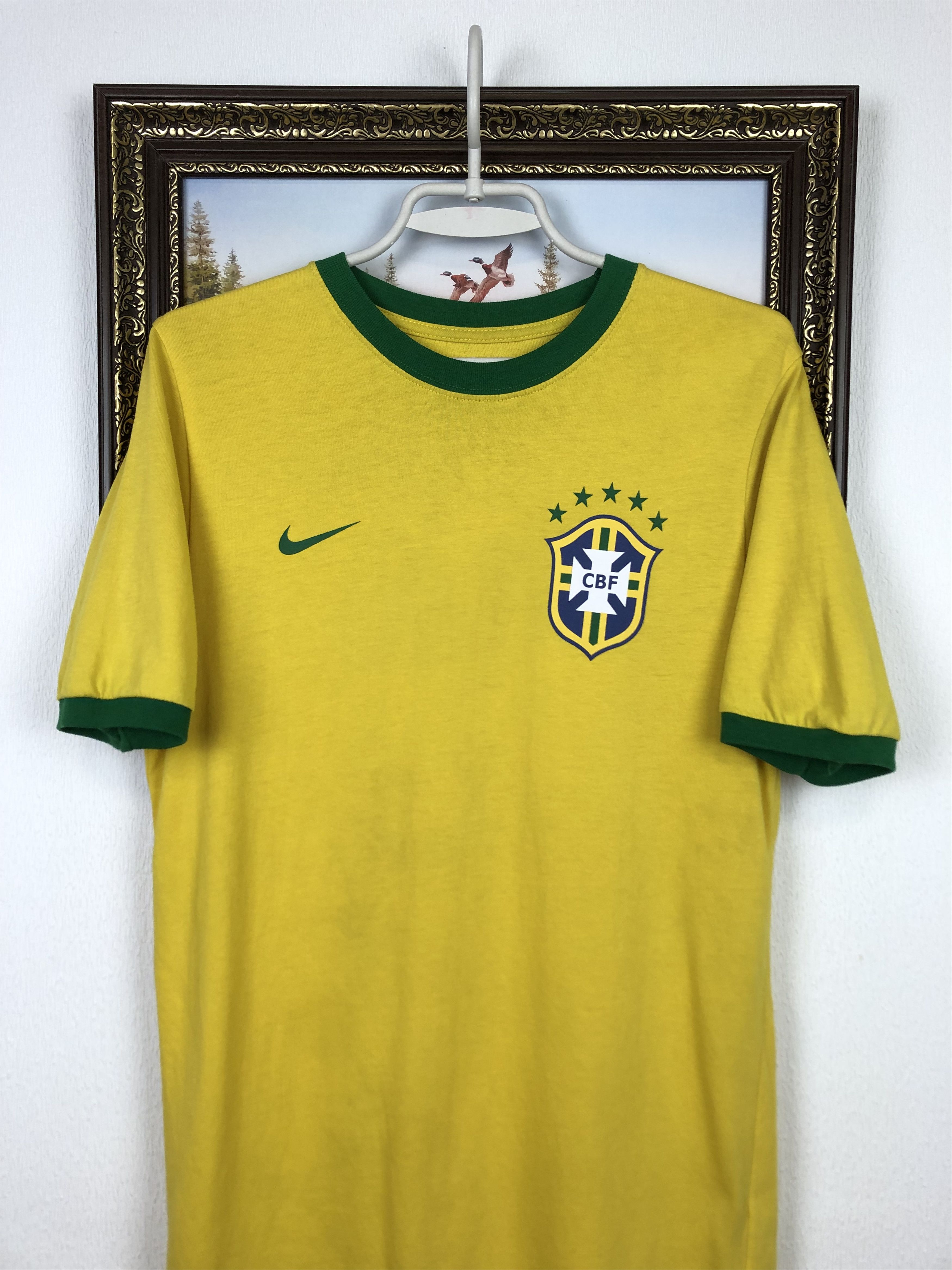 Nike Nike Brazil Football Shirt Soccer Train Jersey National Team Size US M / EU 48-50 / 2 - 2 Thumbnail