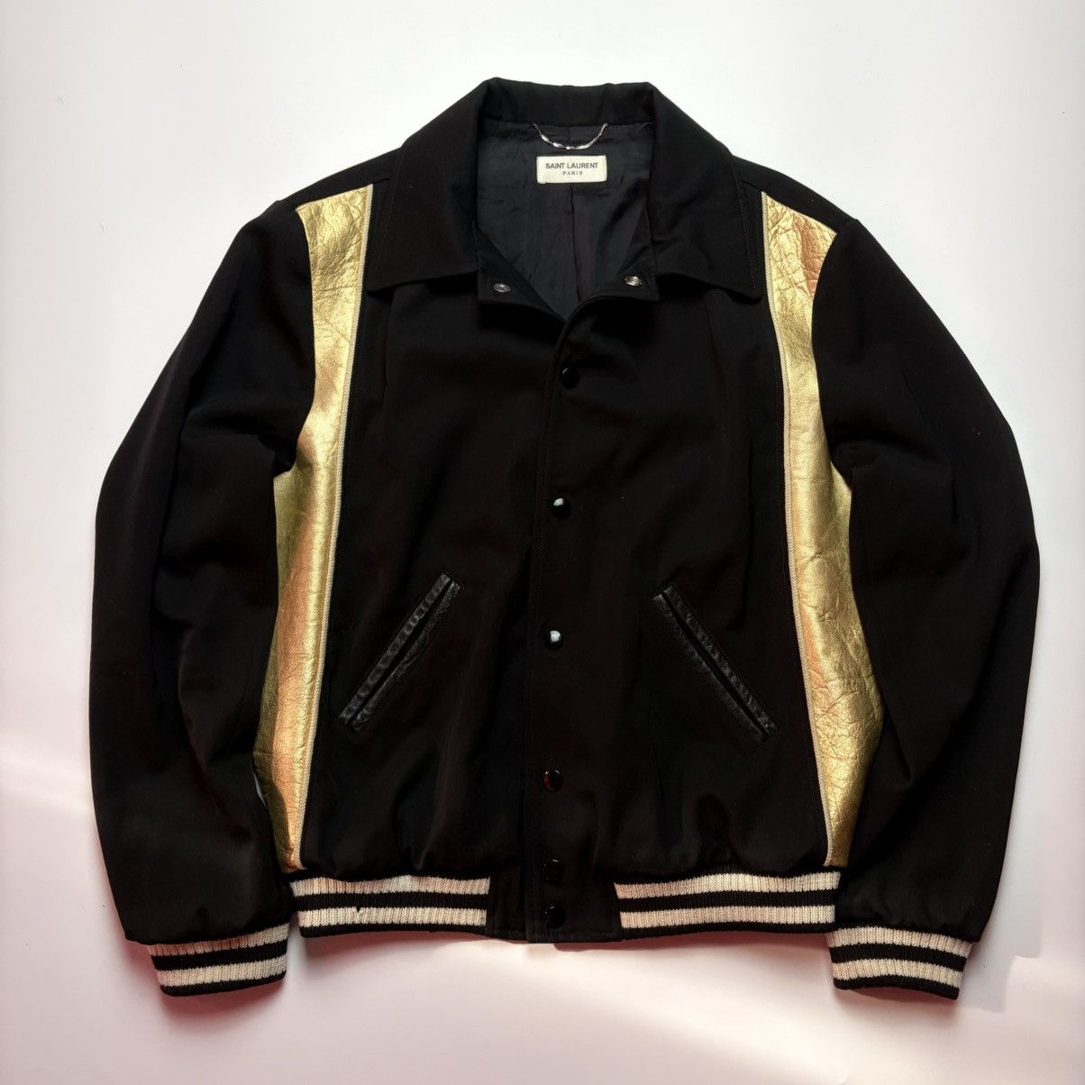 Saint Laurent Paris SAINT LAURENT PARIS METALLIC SILVER TEDDY