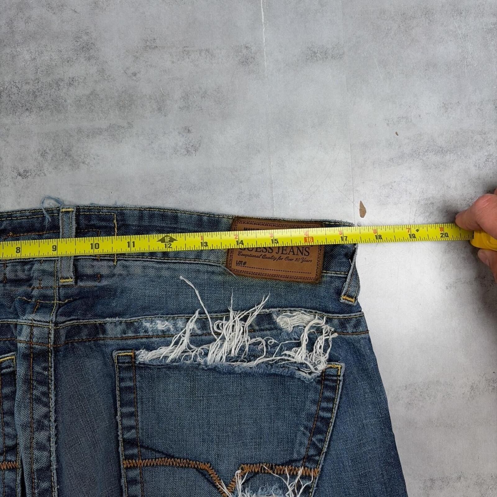 Guess Y2K Guess Patchwork Baggy Distressed Skater Denim Jeans Size US 34 / EU 50 - 6 Thumbnail