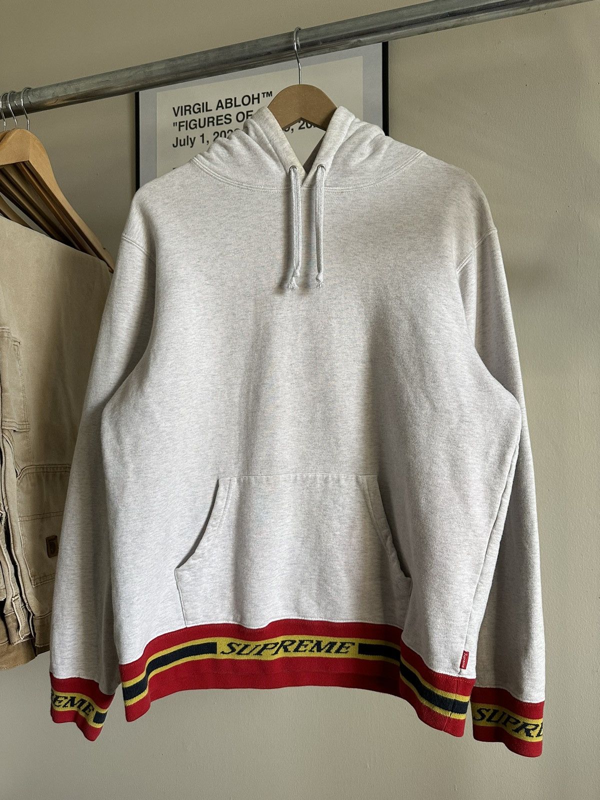 Supreme Striped Rib Hoodie | Grailed