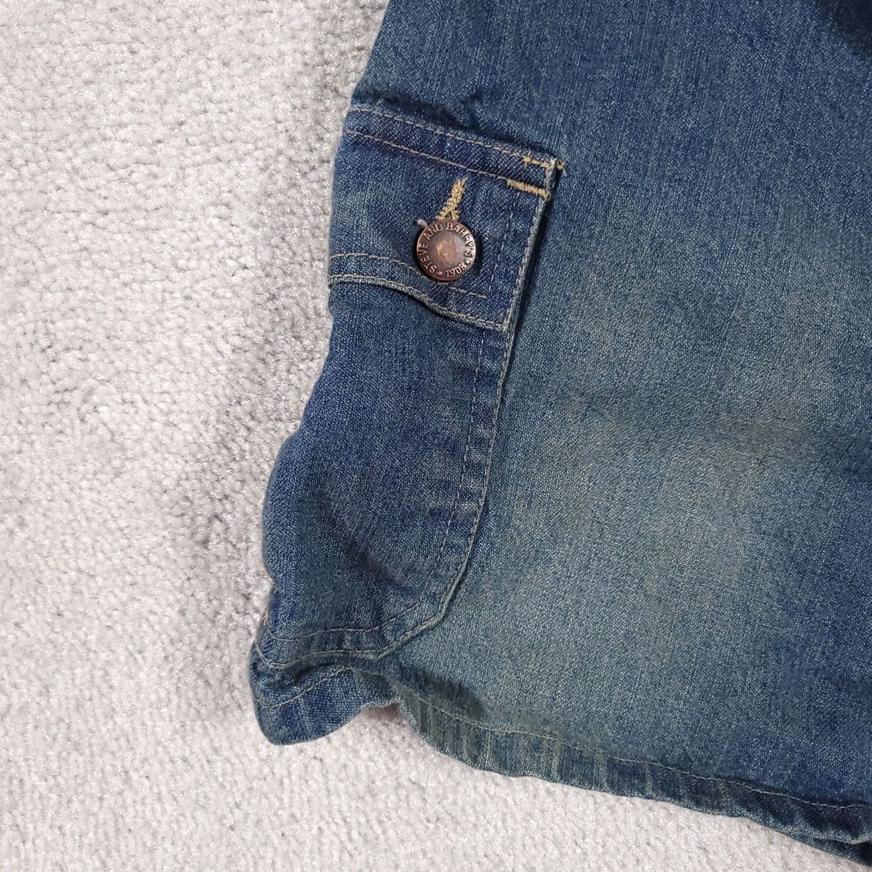 Vintage VINTAGE Steve & Barry's Cargo Jean Shorts Women 12 Denim Y2K Adjustable Waist Cargo Shorts 90s Recreational Womens Size 34" / US 12 / IT 48 - 4 Thumbnail
