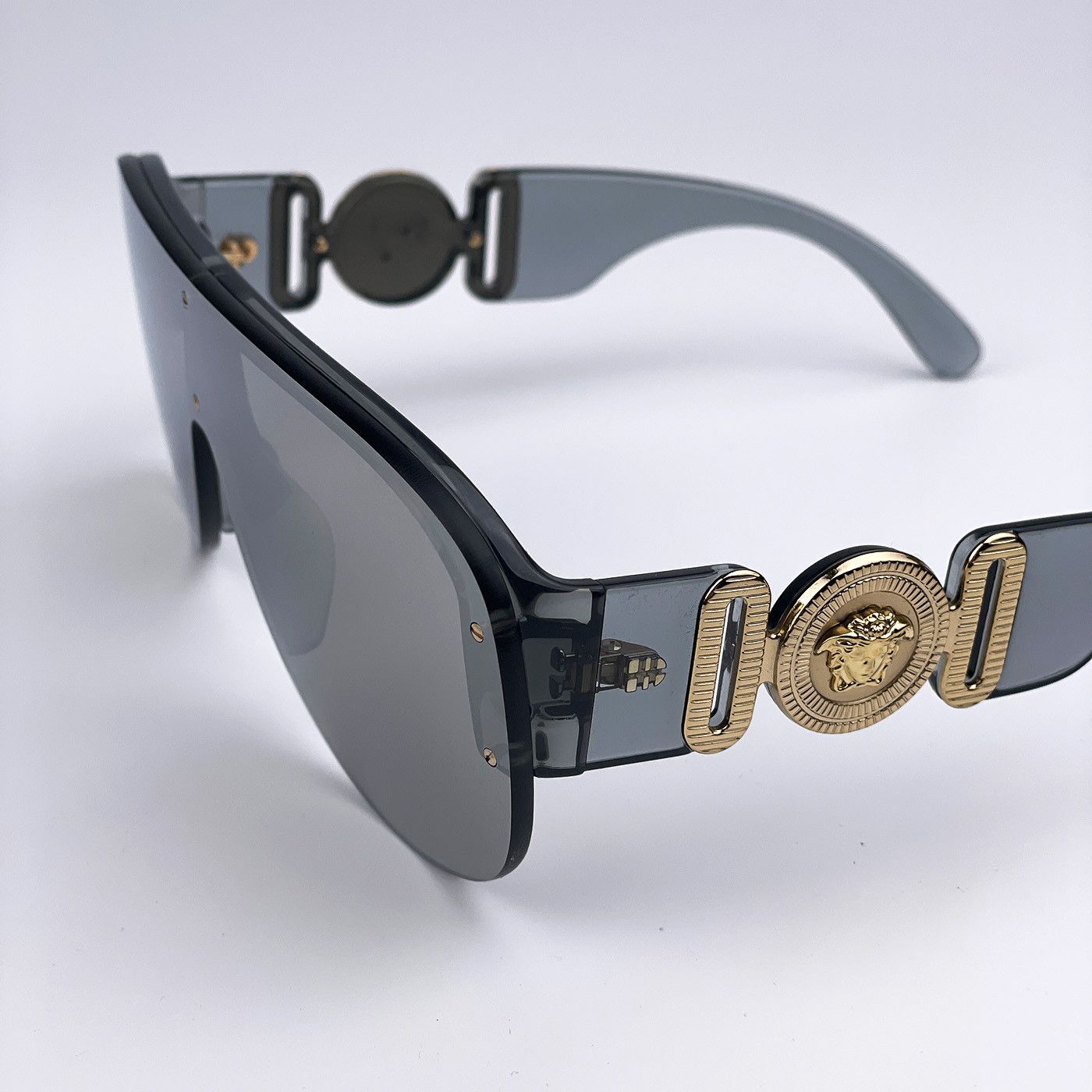 Versace NEW Versace VE4391 311/6G Mirrored Shield Men Sunglasses Size ONE SIZE - 6 Thumbnail