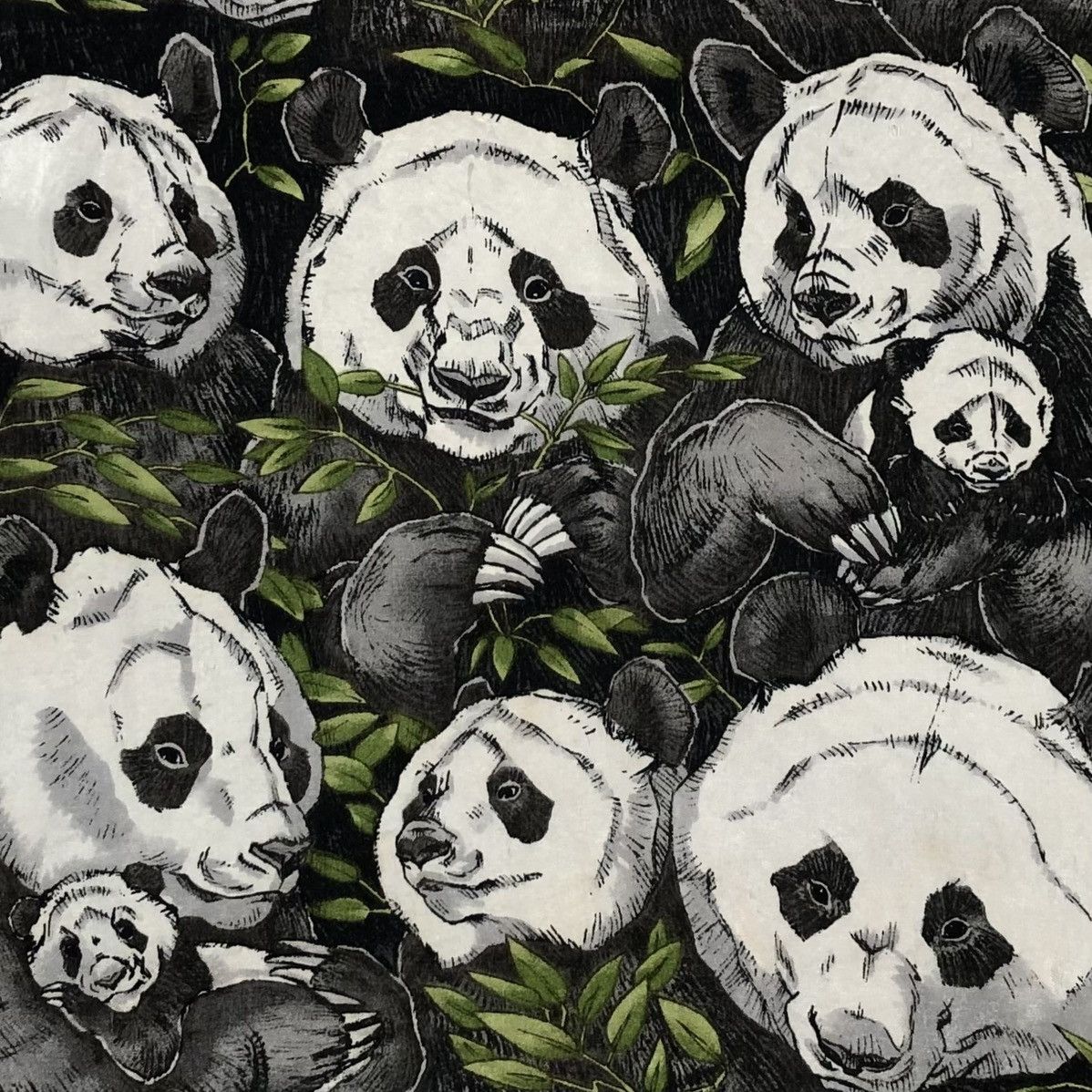 WWF 90s WWF Silk Japan Vera Companies Panda Scarf Wrap Size ONE SIZE - 21 Thumbnail