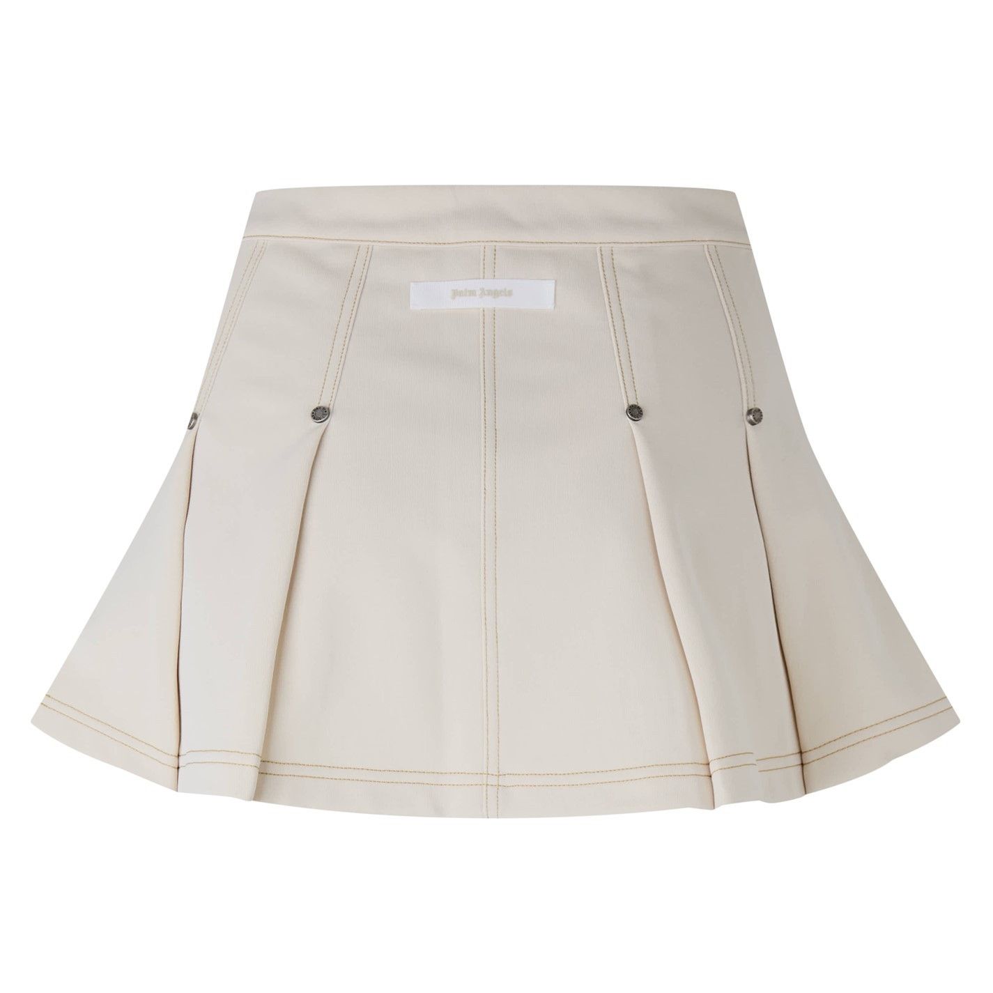 Palm Angels o1g2r1mq0425 Pleated Mini Skirt in Ivory Size 31" - 6 Thumbnail