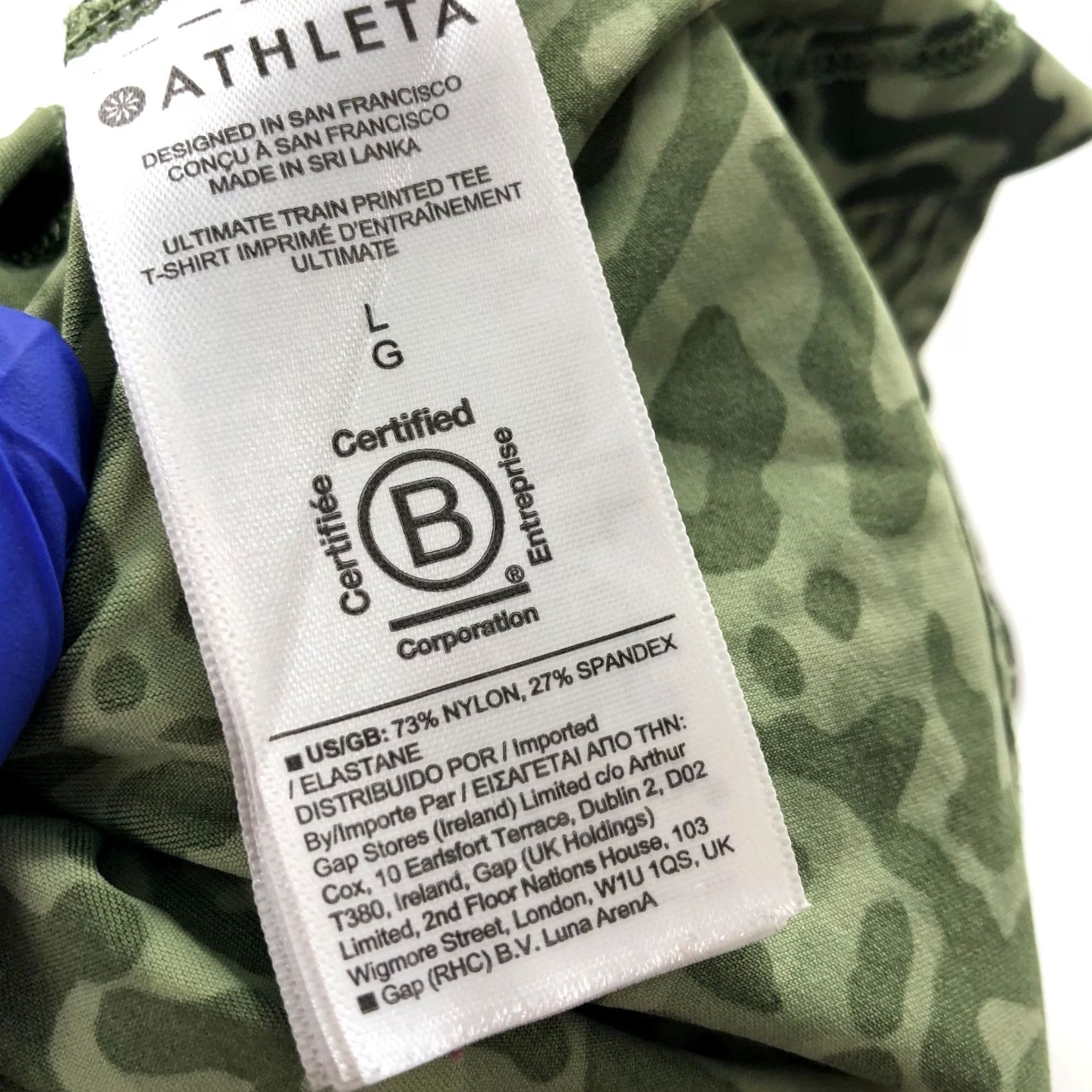 Athleta Athleta Ultimate Train Printed Tee Large Athleisure Gym Pullover Top Camo Green Size L / US 10 / IT 46 - 6 Thumbnail
