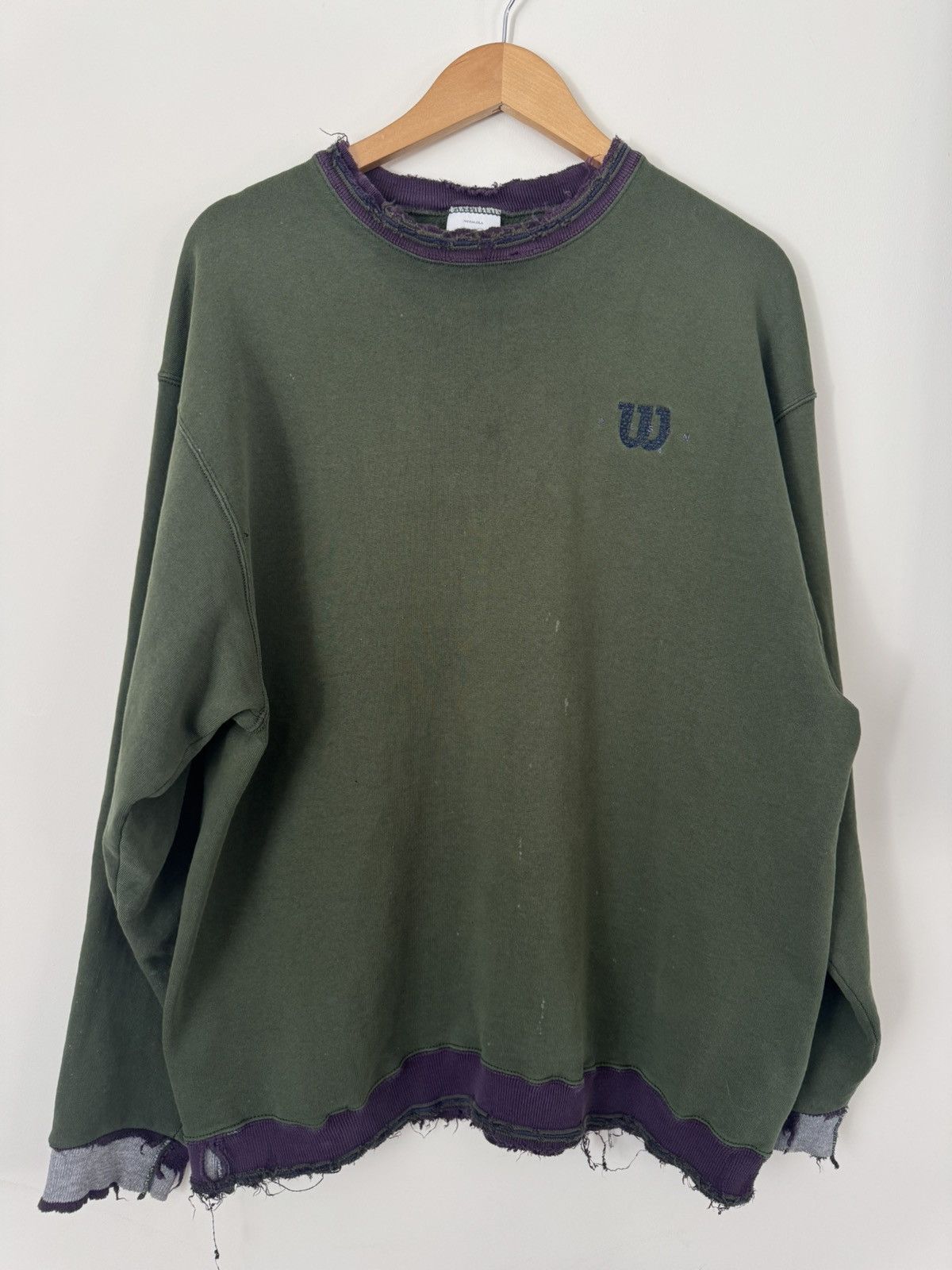 Wilson Wilson Vintage 90s Crewneck Sweatshirt Thrashed Distressed Size US XL / EU 56 / 4 - 1 Thumbnail