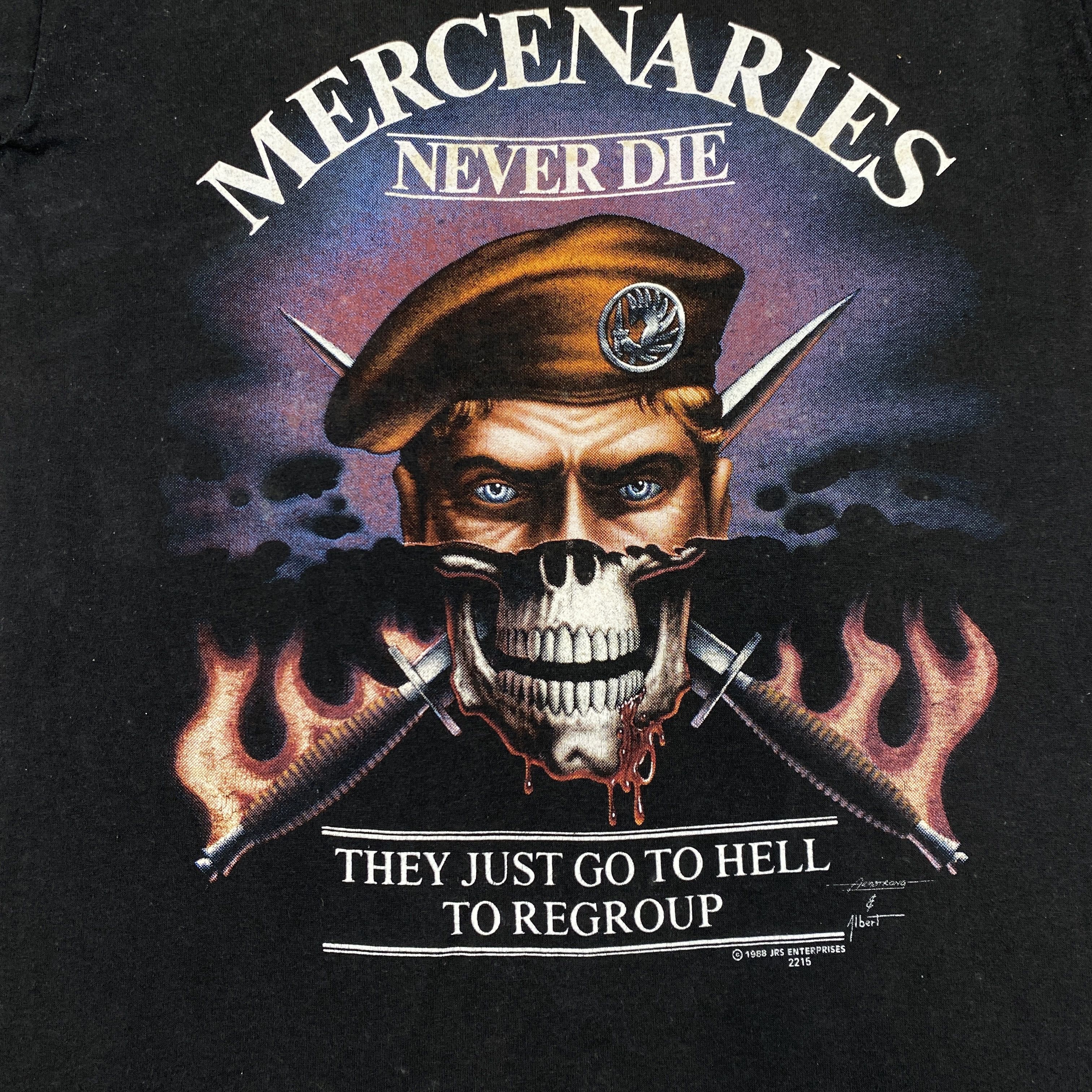Vintage Vintage 80s Mercenaries Never Die Tee -D004 Size US M / EU 48-50 / 2 - 3 Thumbnail