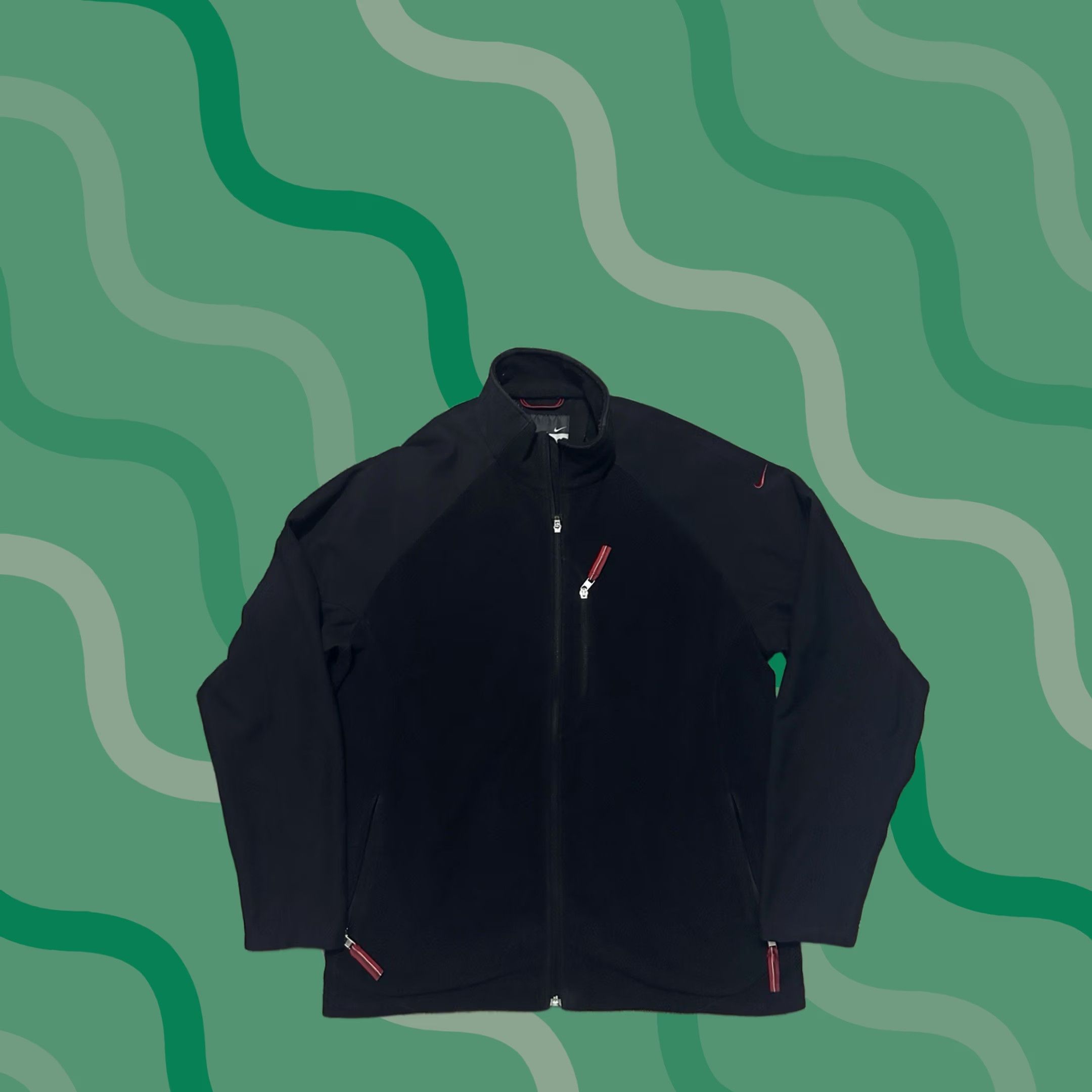 Nike VINTAGE Nike Sweater Mens XL Black Full Zip Knit Winter Outdoor Hiking Size US L / EU 52-54 / 3 - 1 Thumbnail