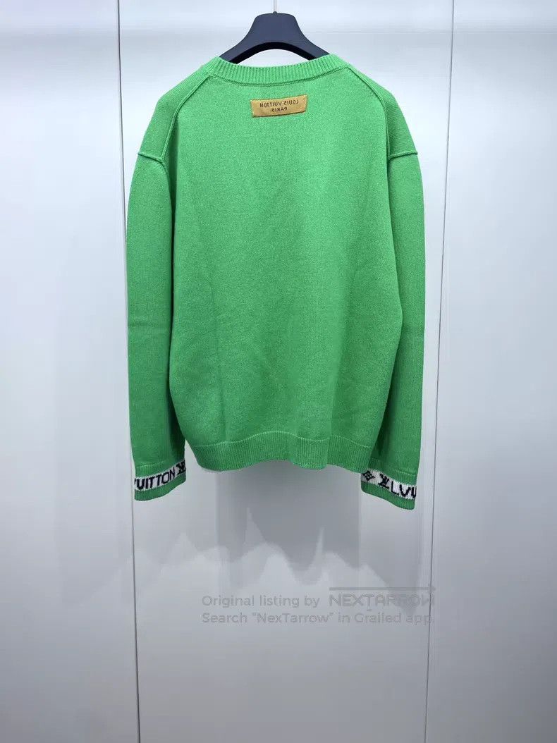 Louis Vuitton Louis Vuitton 23 Green Letter Cuff Cashmere Sweater Size US L / EU 52-54 / 3 - 2 Thumbnail