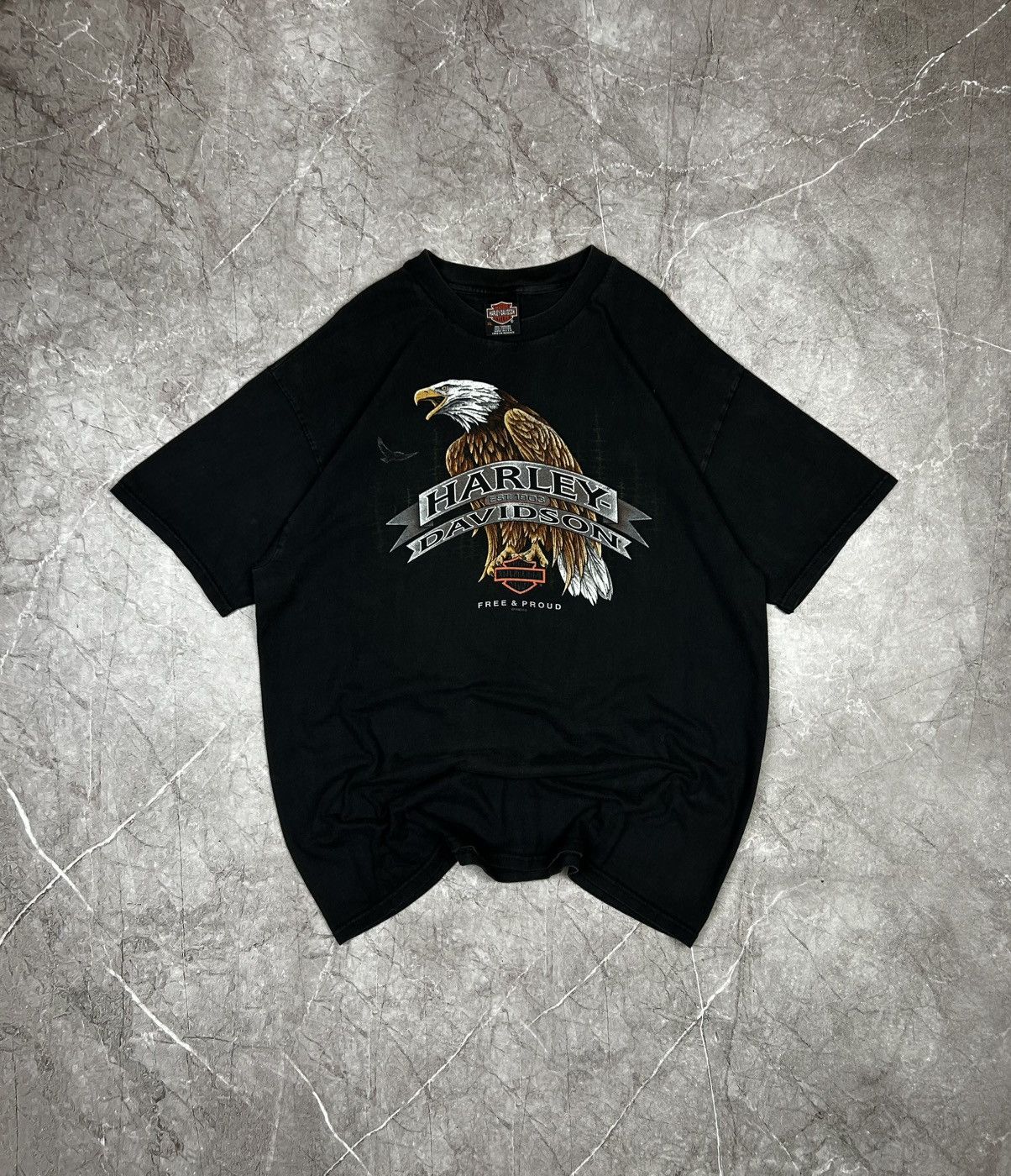 Harley Davidson VINTAGE 1998 Harley Davidson Eagle T-Shirt Size US XL / EU 56 / 4 - 1 Thumbnail