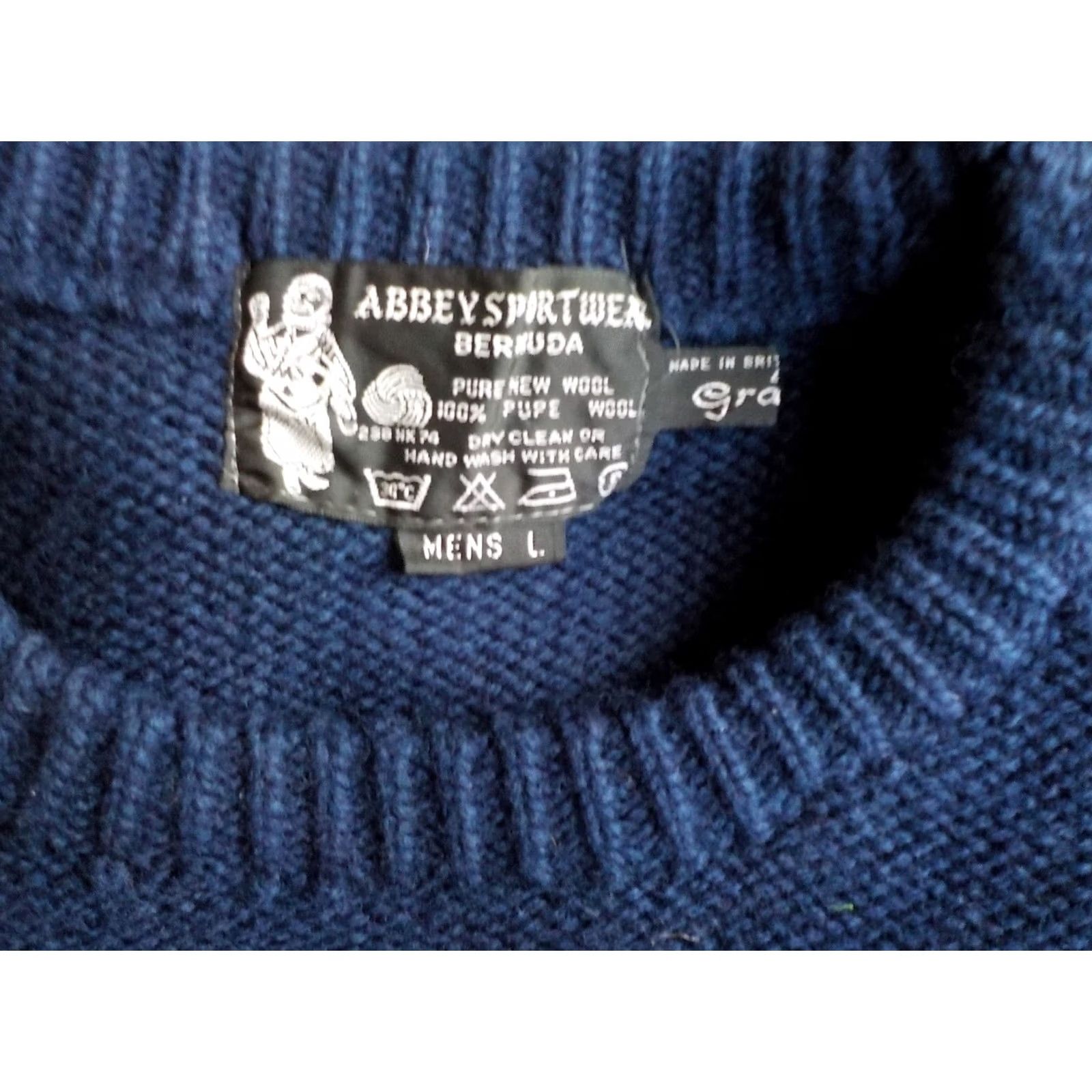 Vintage VINTAGE Abbey Sportwear Bermuda Crewneck Sweater Navy 100% Pure Wool Large Mens Sailboat Knit Pullover Shirt Size US L / EU 52-54 / 3 - 4 Thumbnail