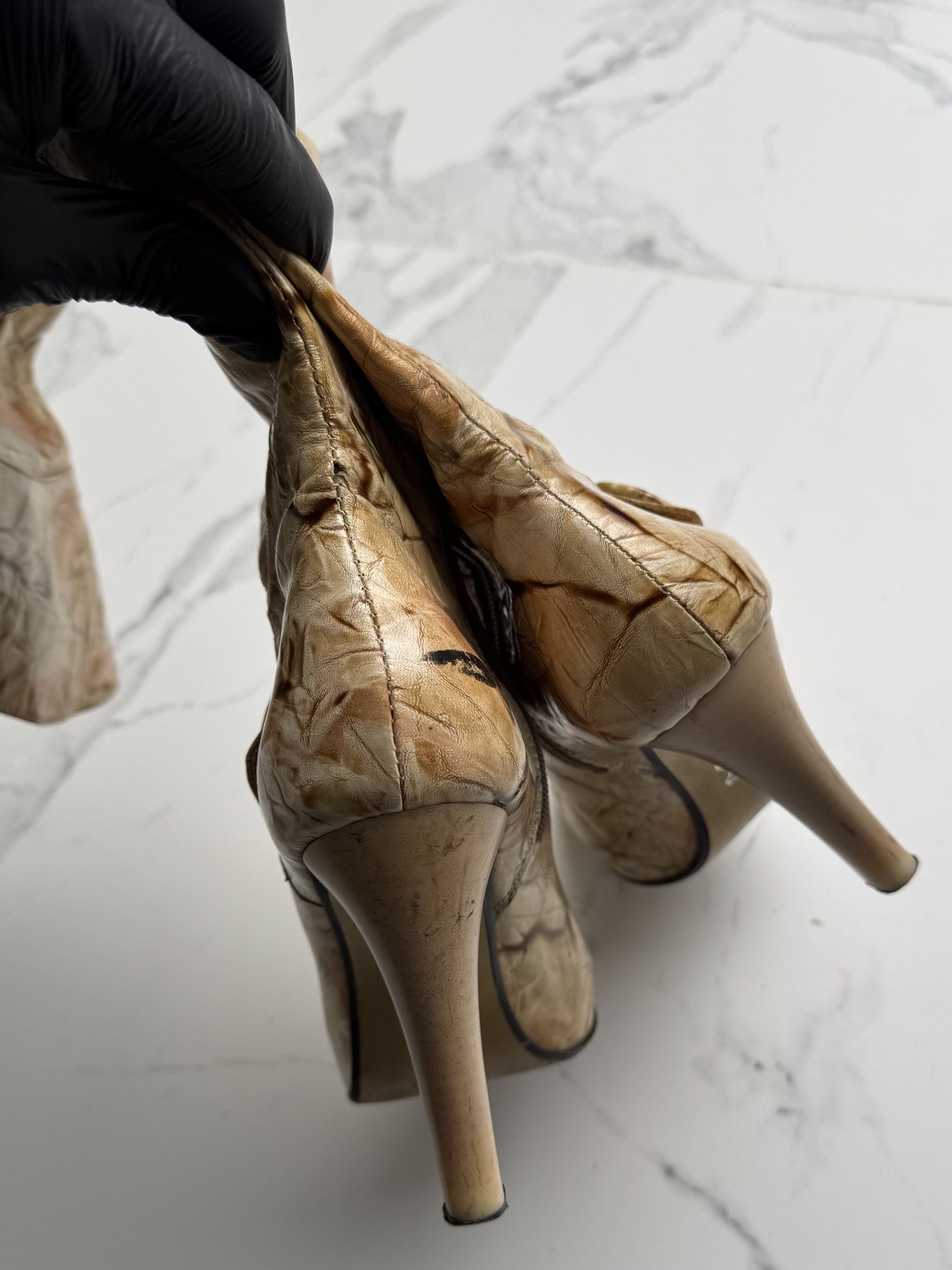 Other Vintage Knee High Boots High Heel Platform Statement Boots Size US 8 / IT 38 - 11 Thumbnail