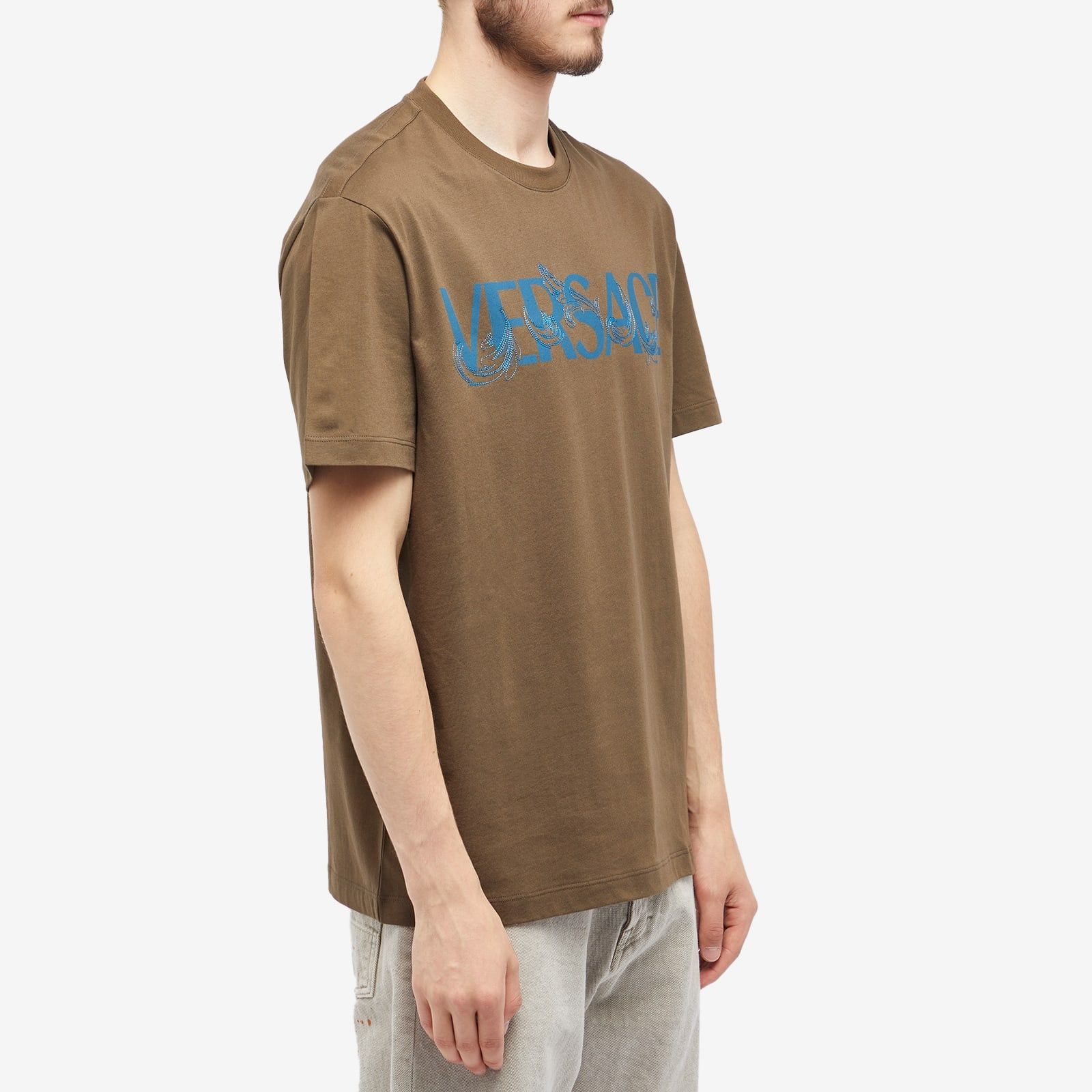 Versace o1y0525 Logo Crewneck T-Shirt in Military Green Size US S / EU 44-46 / 1 - 3 Thumbnail
