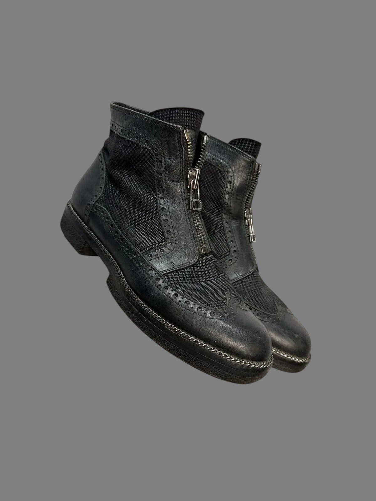MoMA Avantgarde Guidi Leather Patchwork Boots Rare Japan Rick Goa Size US 8 / IT 38 - 2 Thumbnail