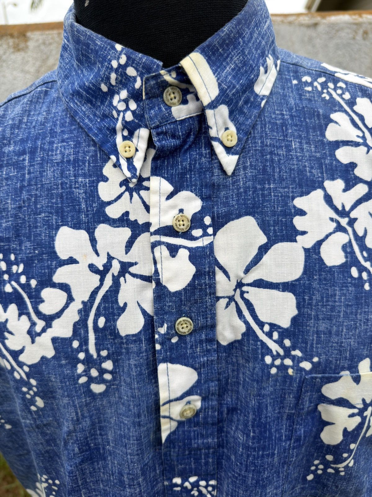 Reyn Spooner PreOwned Reyn Spooner Hawaiian Print Blue/White Men's L Size US L / EU 52-54 / 3 - 3 Thumbnail