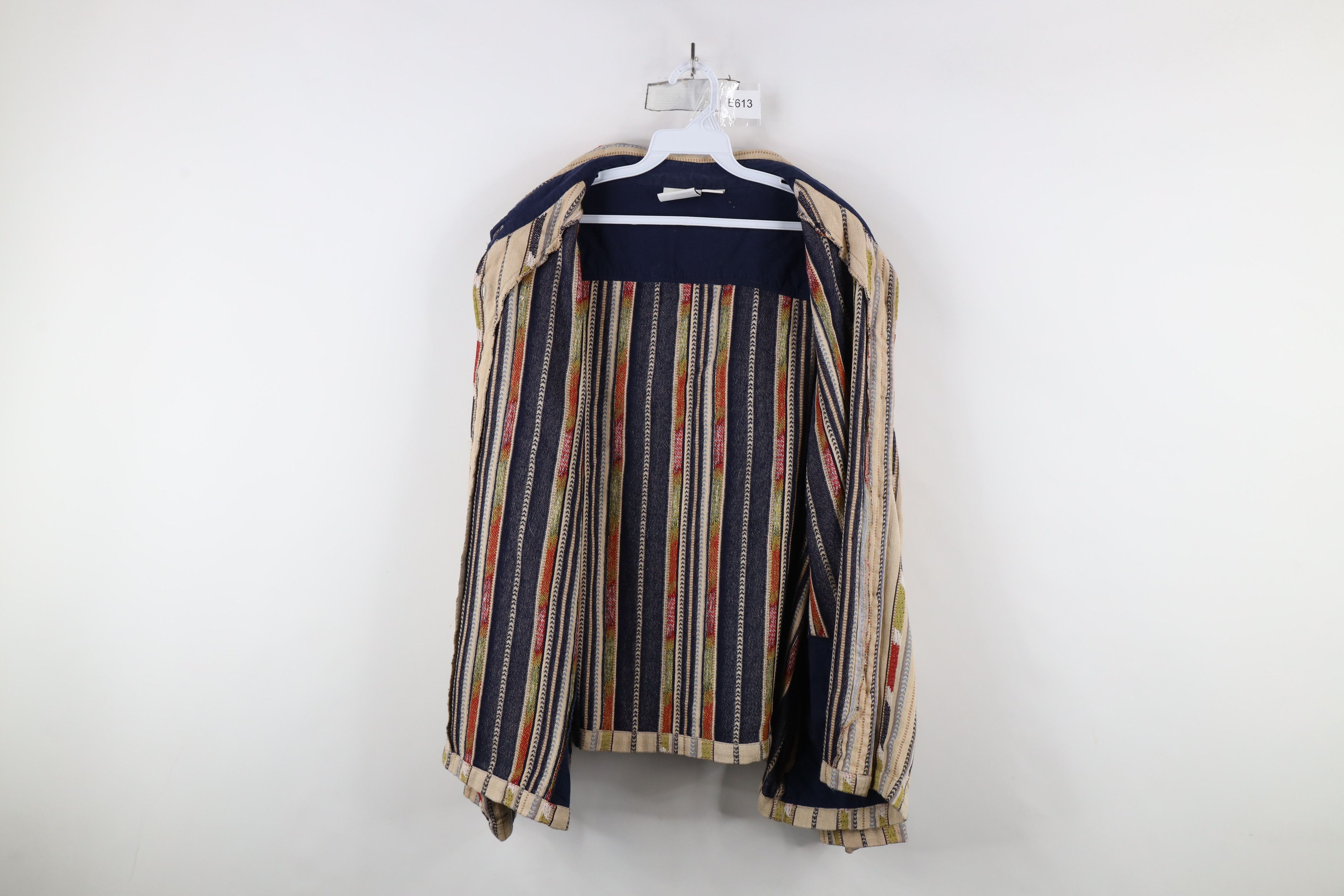 Vintage Vintage 90s Streetwear Striped Knit Button Shirt Jacket Jac Size 4XL / US 24-26 - 8 Thumbnail