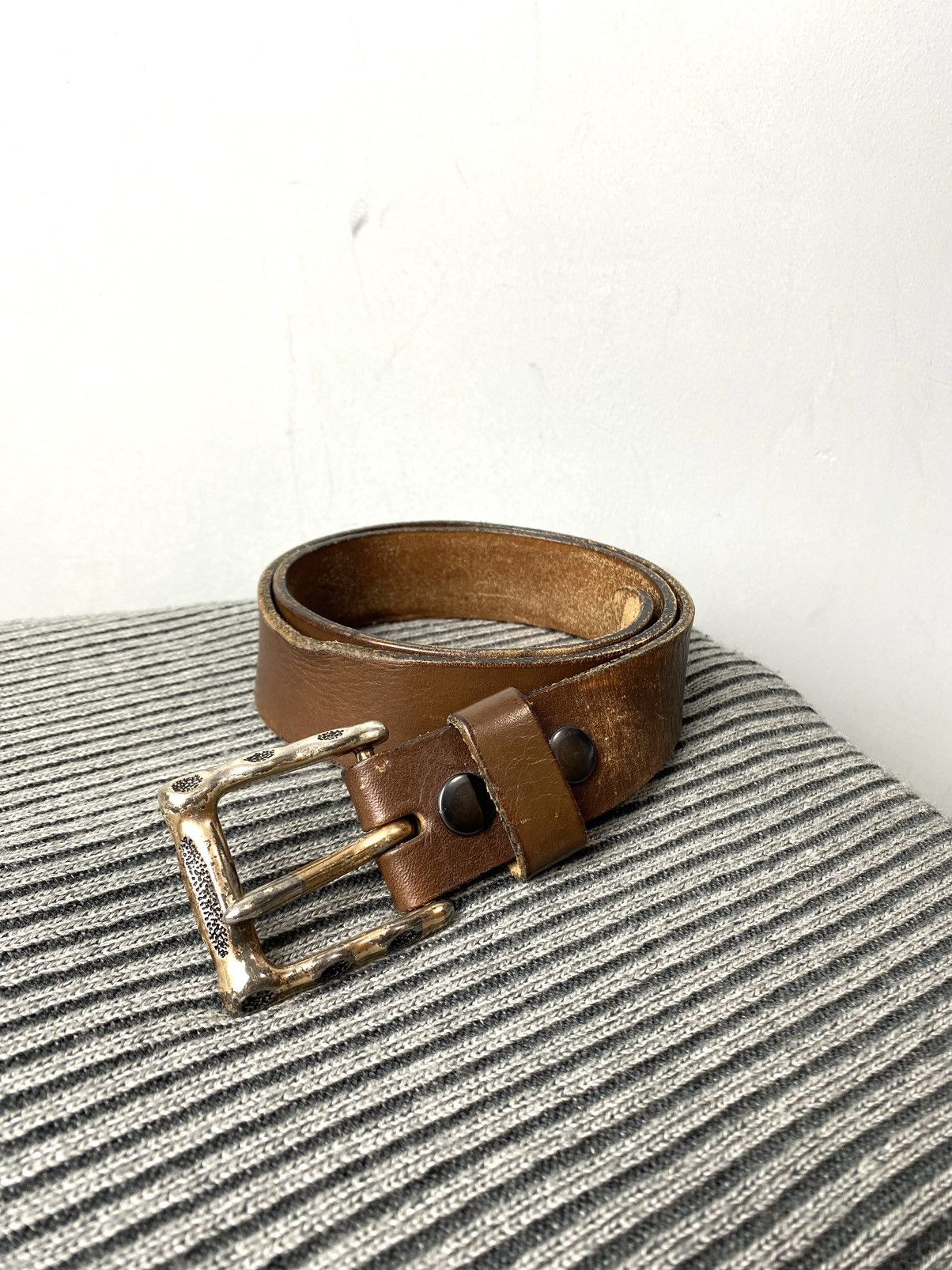 Cowboy Equipment Rare! Vintage USA Leather Belt Western Cowboy Style Texas Size ONE SIZE - 2 Thumbnail