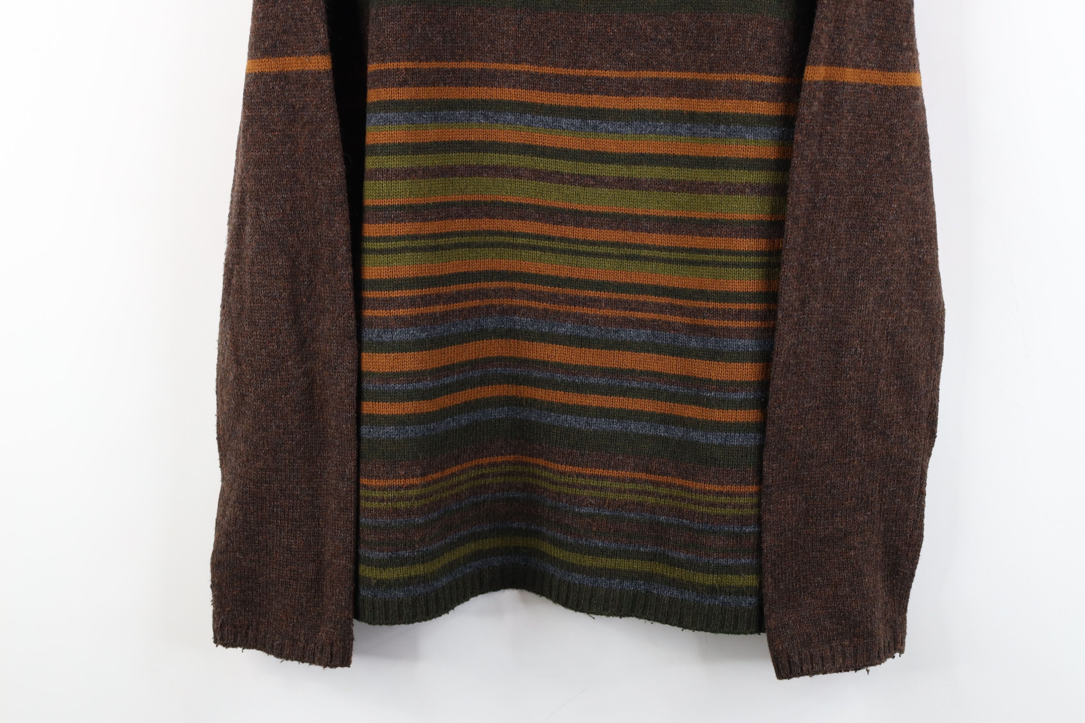 Vintage Vintage 90s Streetwear Striped Earth Tone Wool Knit Sweater Size M / US 6-8 / IT 42-44 - 3 Thumbnail