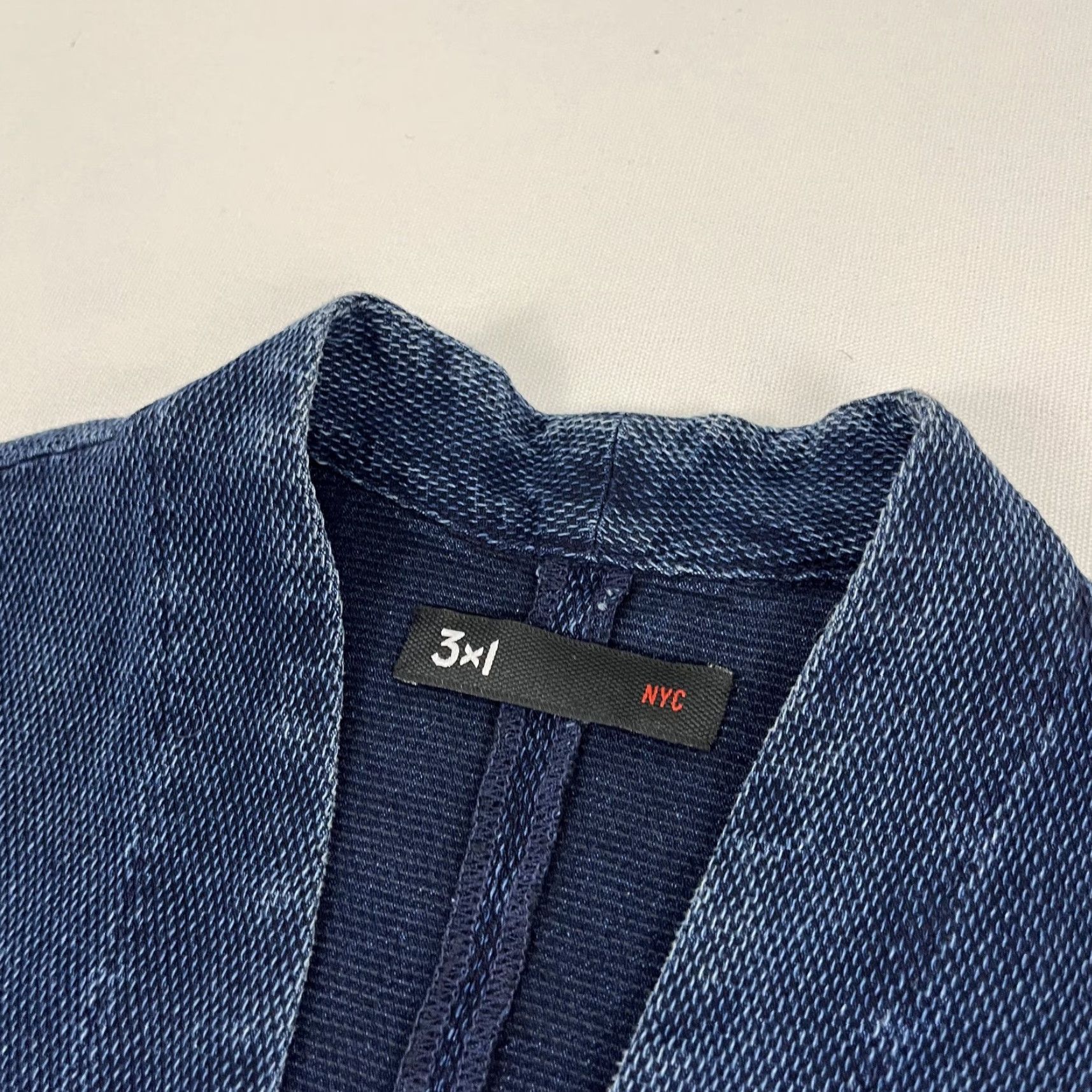 3x1 3x1 Jacket Womens Medium Indigo Blue Kimono Cotton Cover Up Wrap Layering Chic Size M / US 6-8 / IT 42-44 - 2 Thumbnail
