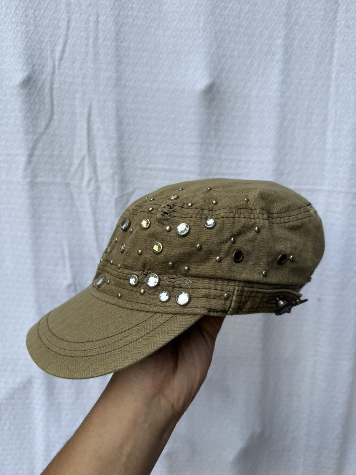 Japanese Brand Rhinestone Distressed Studed Style Hats Size ONE SIZE - 2 Thumbnail