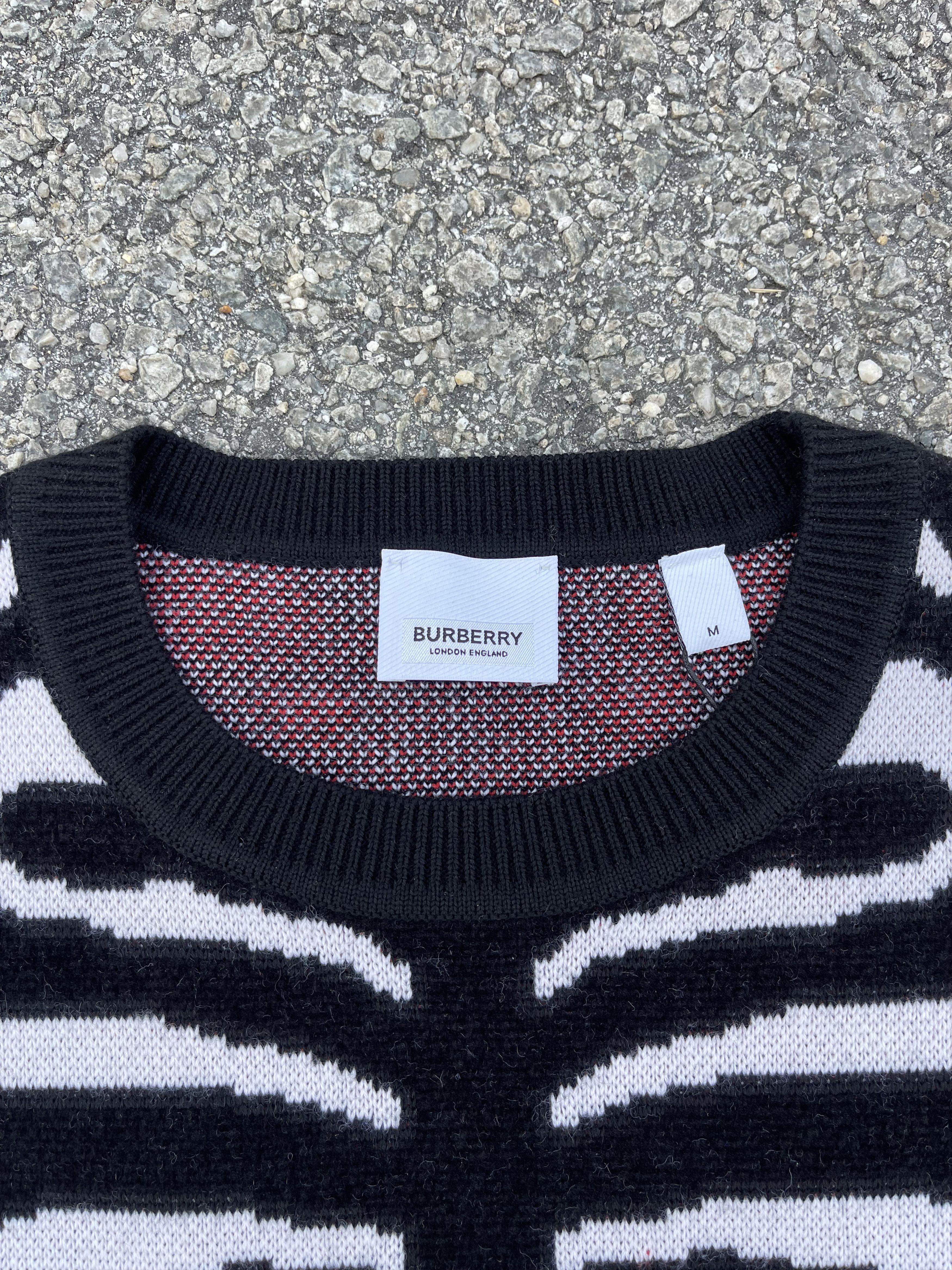 Burberry × Burberry Prorsum Burberry Mens Jennings Zebra Logo Jumper Knit Sweater Size US M / EU 48-50 / 2 - 5 Thumbnail