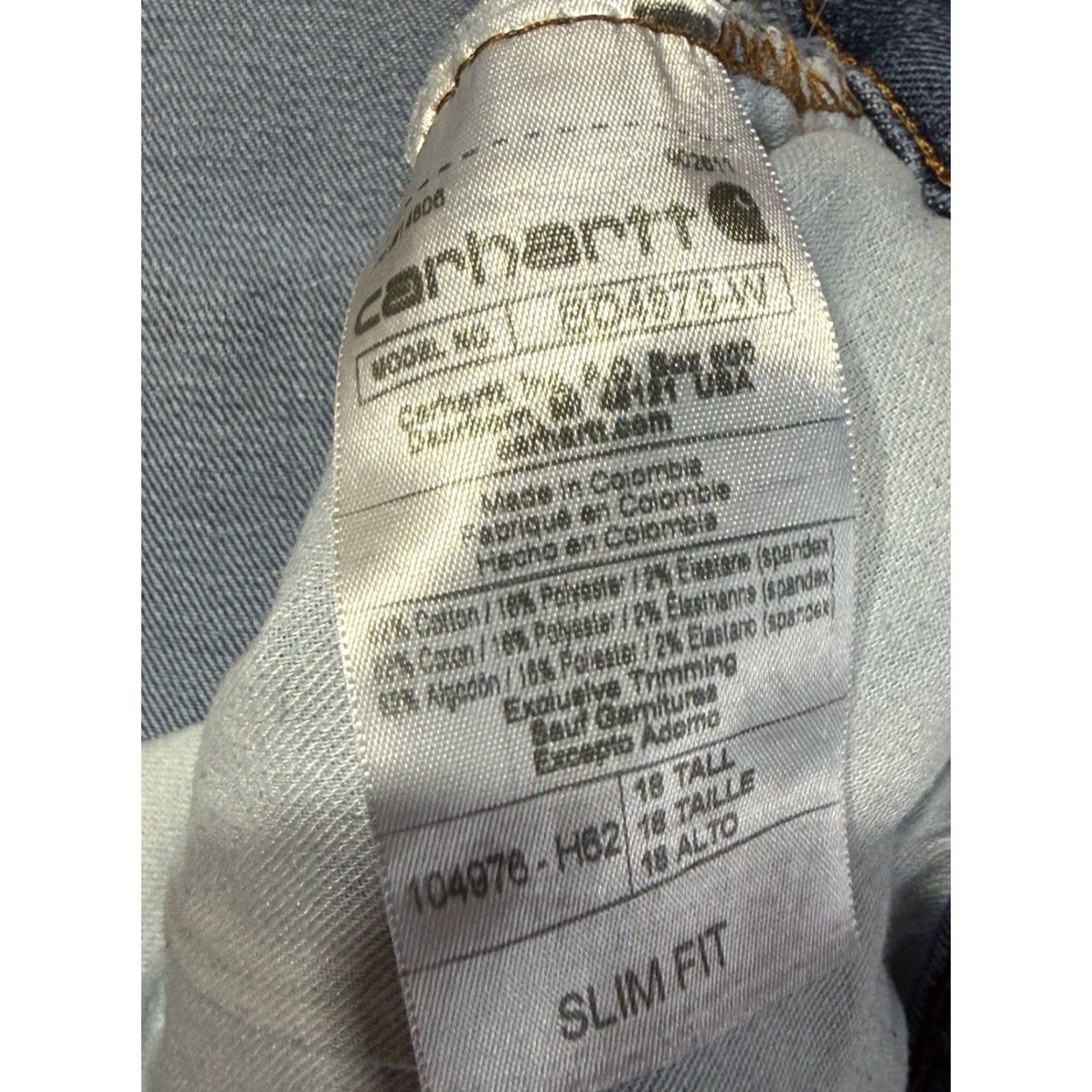 Carhartt Carhartt Slim Fit Jeans Women 18T Blue Denim High Rise 5-Pocket Design 30 Inseam Regular 18 Tall Size 40" / US 18 - 5 Thumbnail