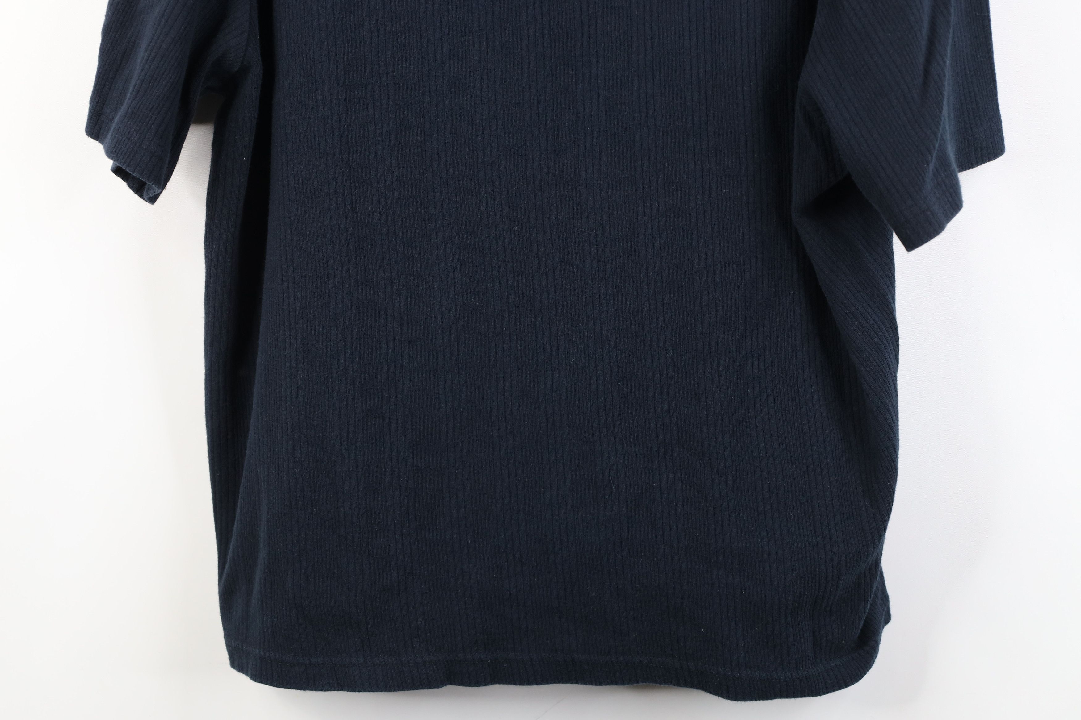 Vintage Vintage 90s Streetwear Cotton Ribbed Knit T-Shirt Navy Blue Size US XL / EU 56 / 4 - 3 Thumbnail