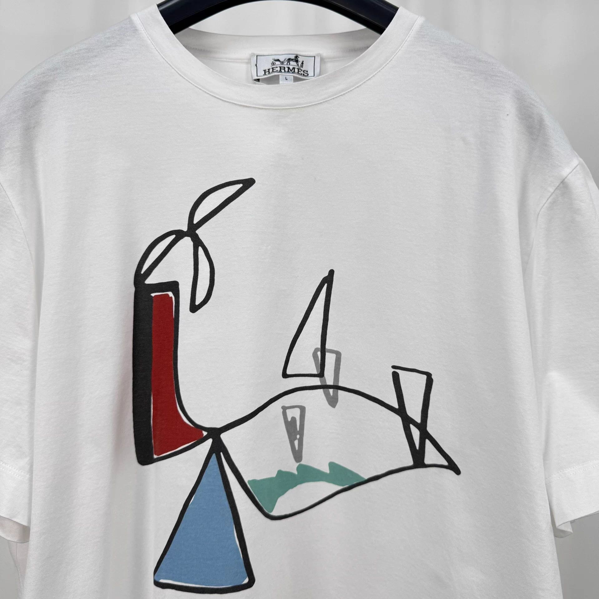 Hermes Hermes Graffiti Print L Tee Mint Size US L / EU 52-54 / 3 - 3 Thumbnail
