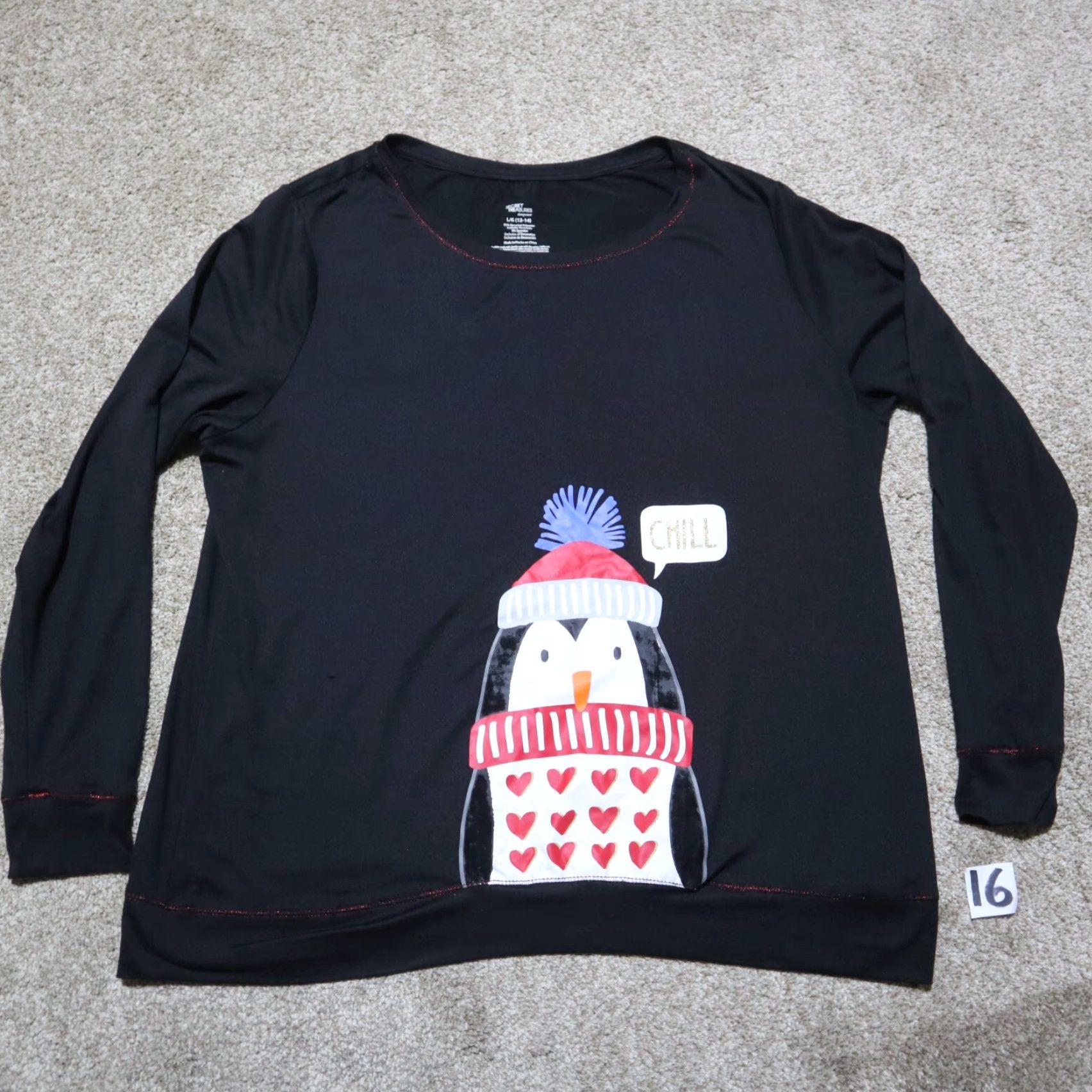 Vintage VINTAGE Secret Treasures Shirt Women L Black Sleepwear Pajama Top 12-14 Long Sleeve Penguin Chill Size L / US 10 / IT 46 - 2 Thumbnail