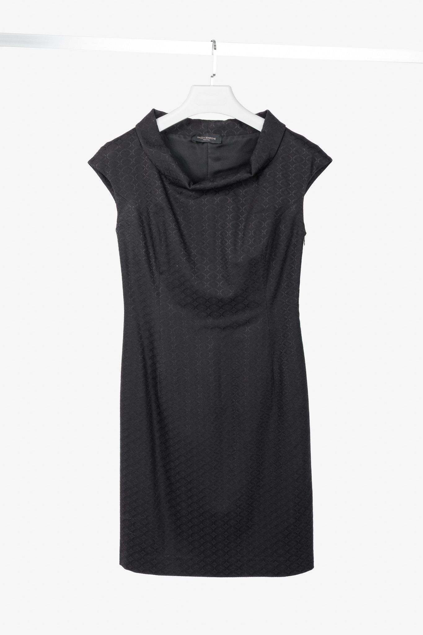 Piazza Sempione Piazza Sempione Black Geometric-Jacquard Cowl-Neck Dress Size M / US 6-8 / IT 42-44 - 1 Thumbnail