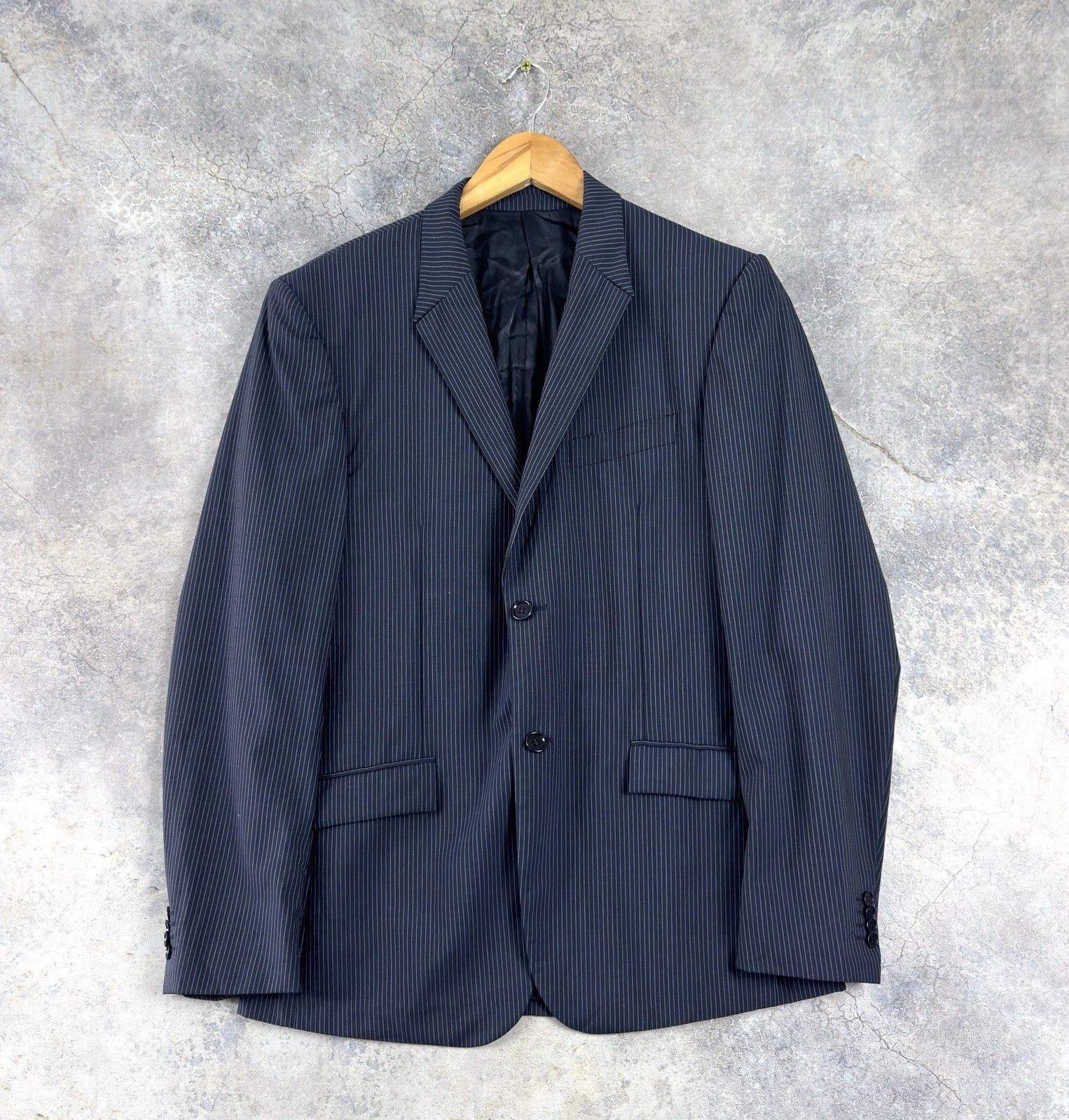 Thierry Mugler Archive 90s Thierry Mugler Men Stripes Blazer Pinstripe Wool Size 44R - 1 Thumbnail